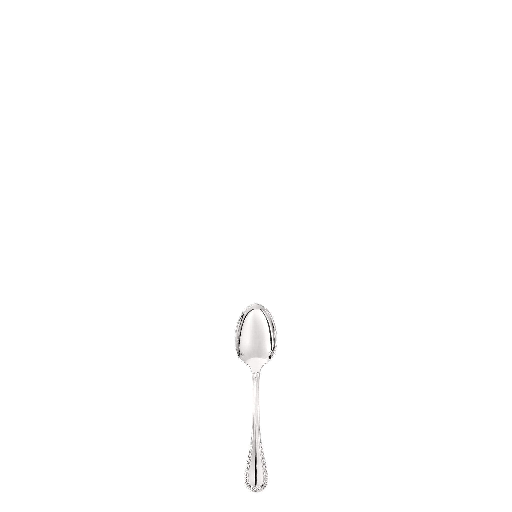 Christofle Espresso Spoon Malmaison Sterling Silver in sterling silver on a white background