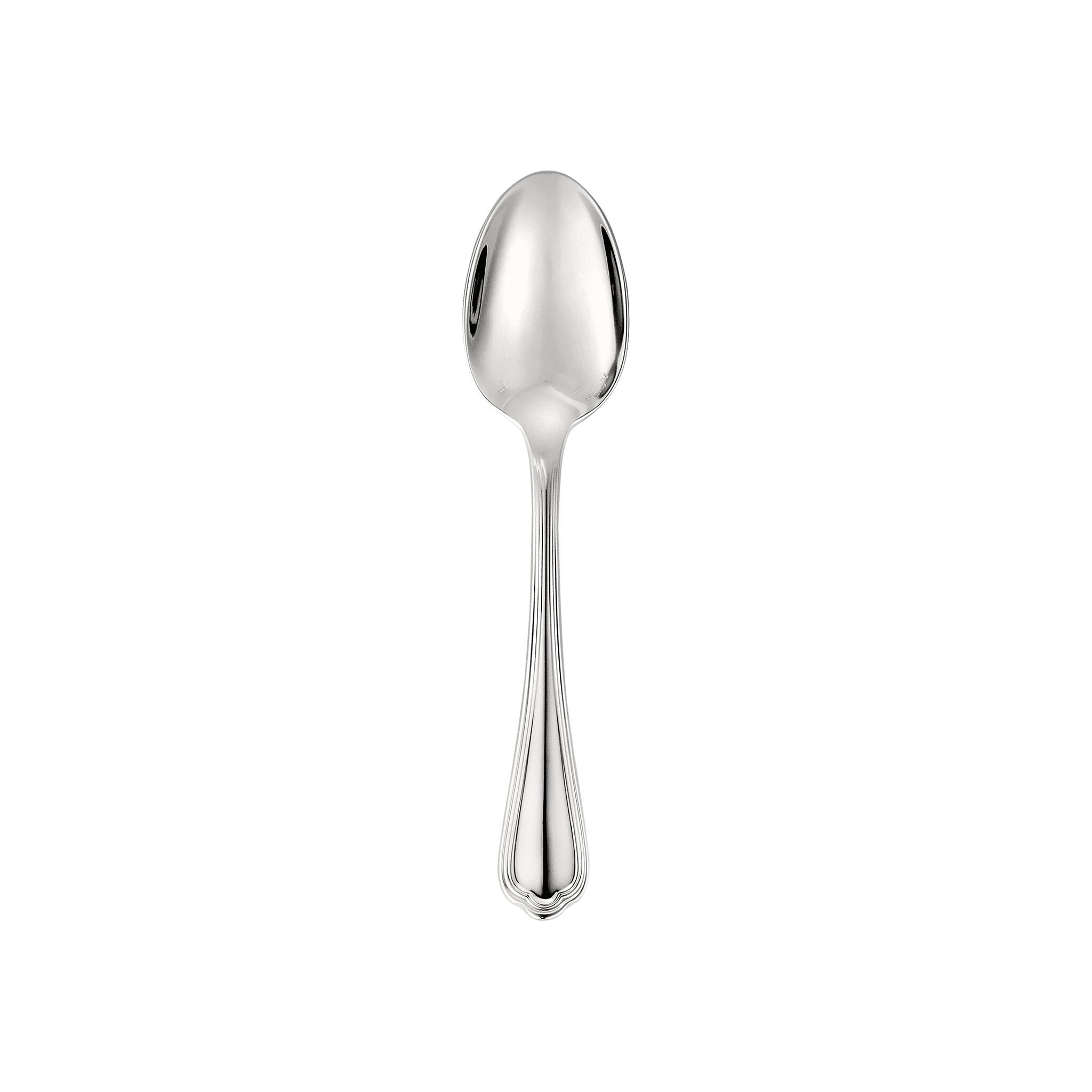 Christofle Spatours Silver-Plated Espresso Spoon in silver-plate on a white background