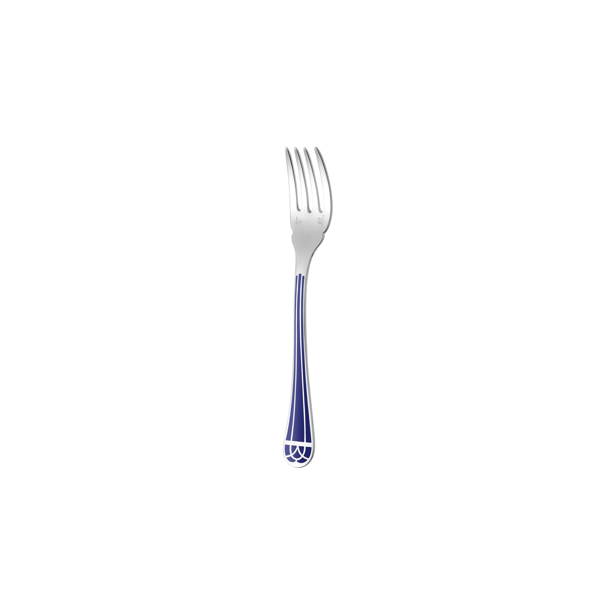 Christofle Silver-plated Fish Fork - Marbled Blue in silver-plate on a white background
