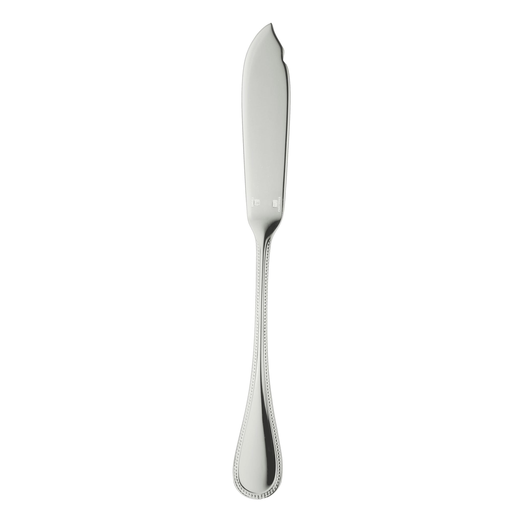 Christofle Perles Silver-Plated Fish Knife in silver-plate on a white background