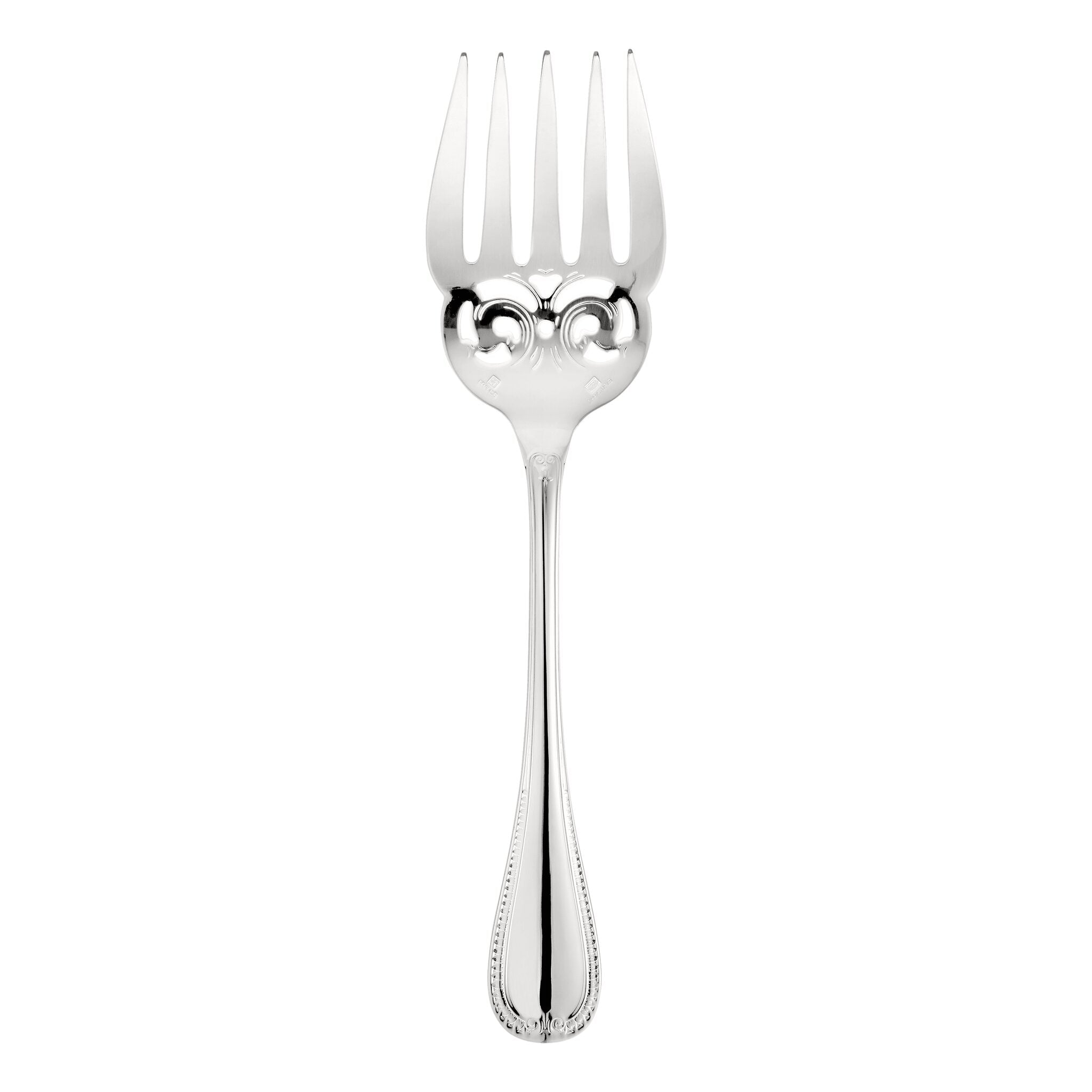 Christofle Malmaison Silver-Plated Fish Serving Fork in silver-plate on a white background