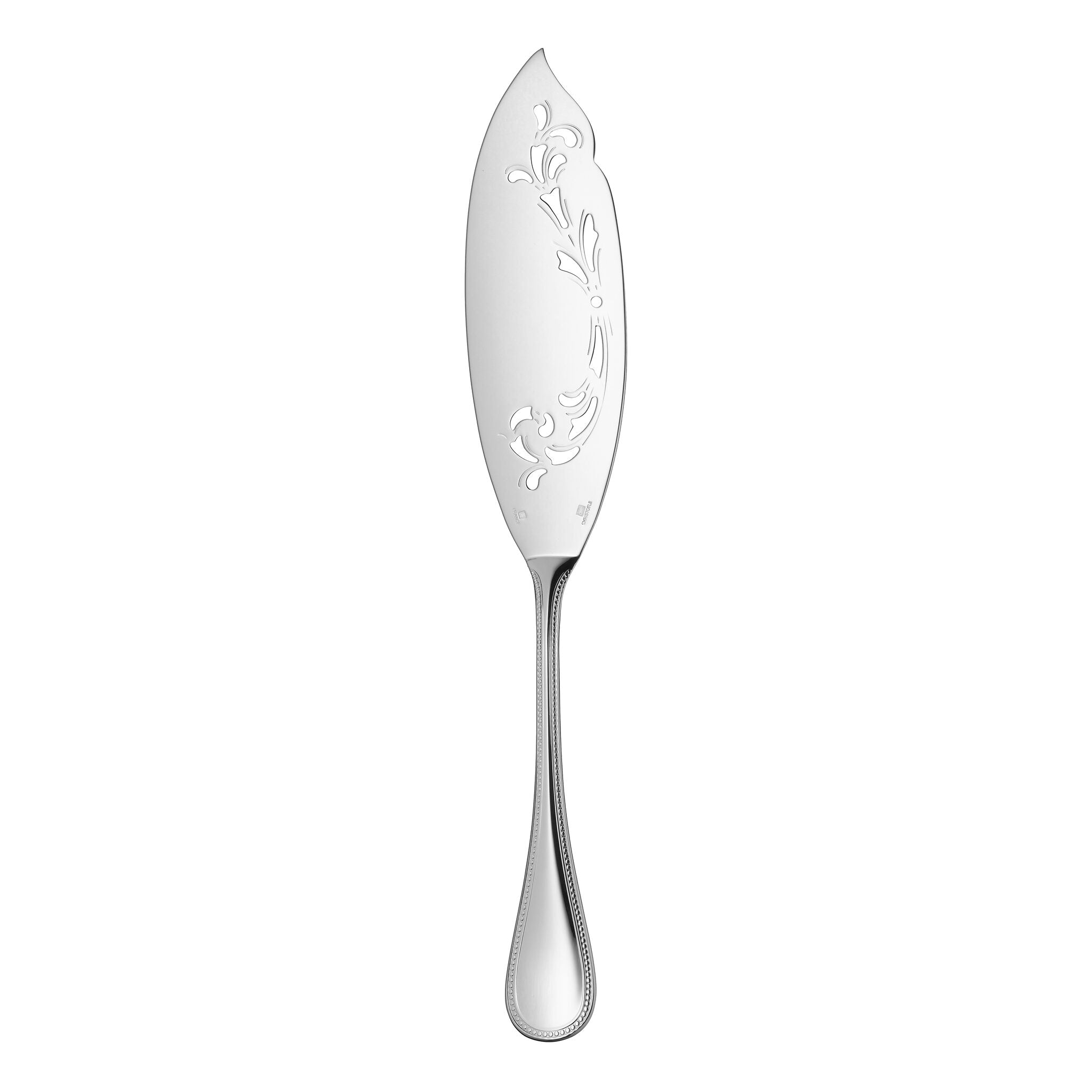 Christofle Silver Plated Fish Serving Knife in silver-plate on a white background