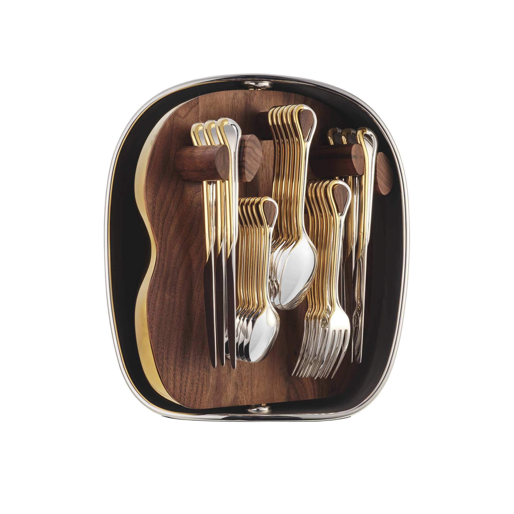 Christofle Carrousel Two-Tone Partially Gilded Shell Silver-Plated 24-Piece Flatware Set โ additional view