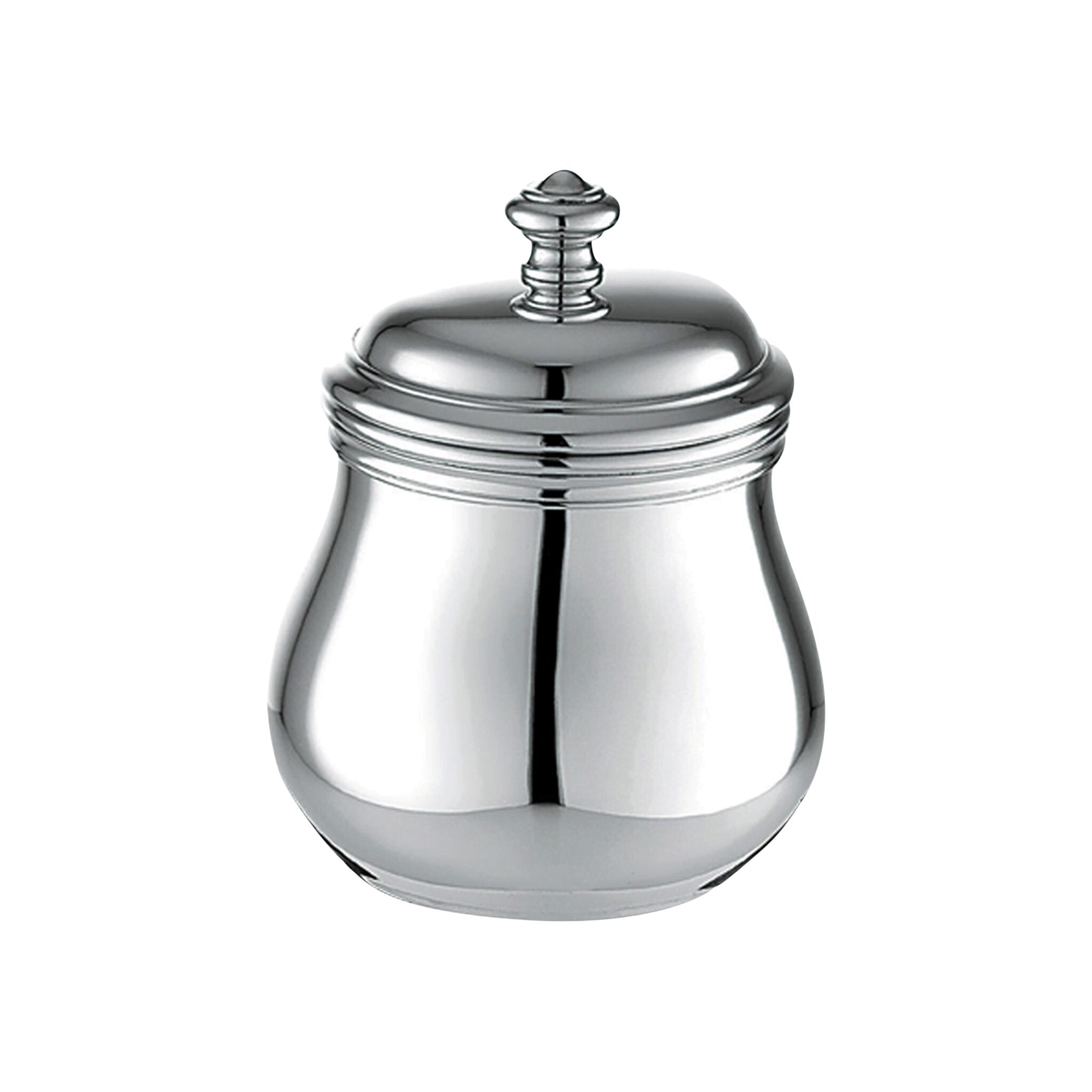 Christofle Individual Sugar Bowl Albi Silver Plated in silver-plate on a white background