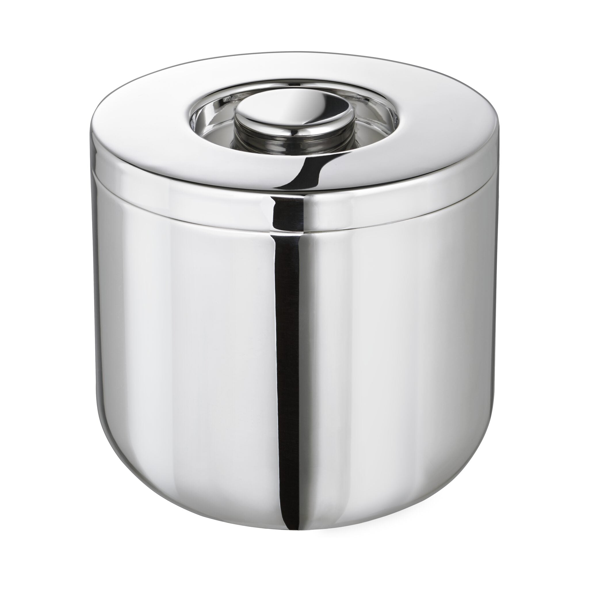Christofle Oh de Christofle Stainless Steel Insulated Ice Bucket in stainless steel on a white background