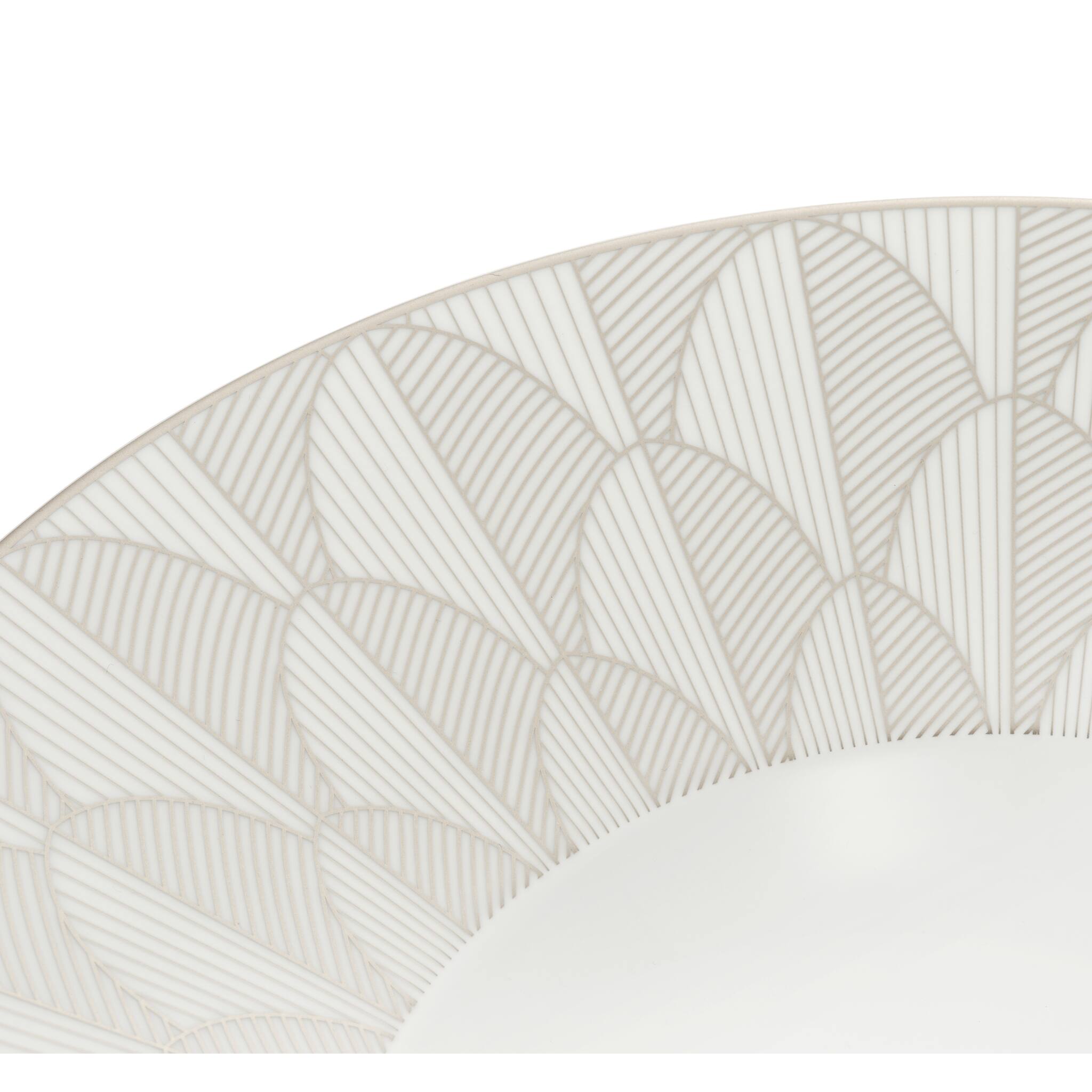Christofle Malmaison Porcelain Large Rim Plate Platinum Finish โ additional view