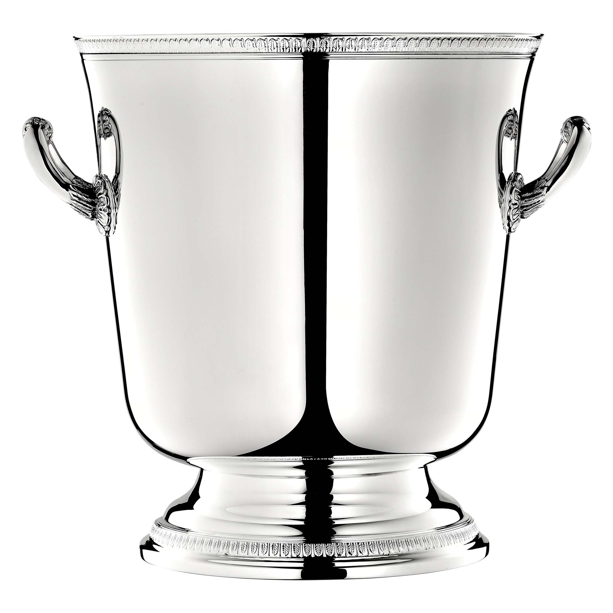 Christofle Malmaison Silver-Plated Champagne Cooler Bucket in silver-plate on a white background