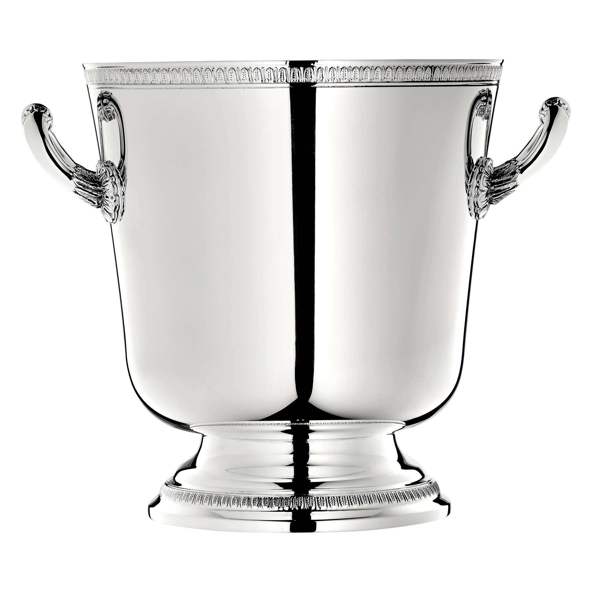 Christofle Malmaison Silver-Plated Ice Bucket in silver-plate on a white background