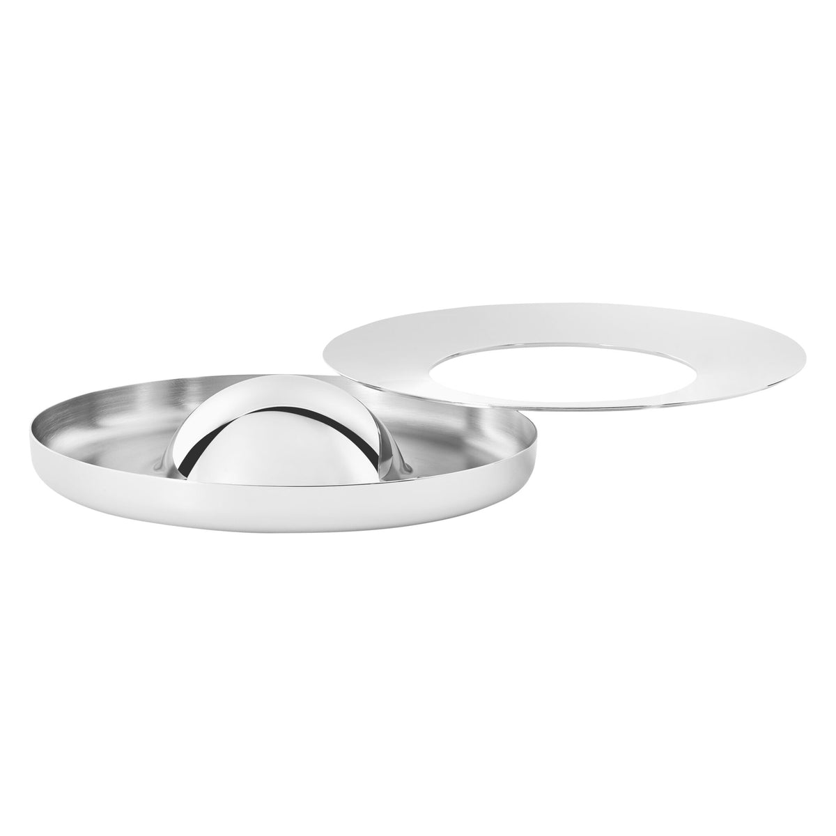 Christofle Oh de Christofle Large Stainless Steel Ashtray on a white background