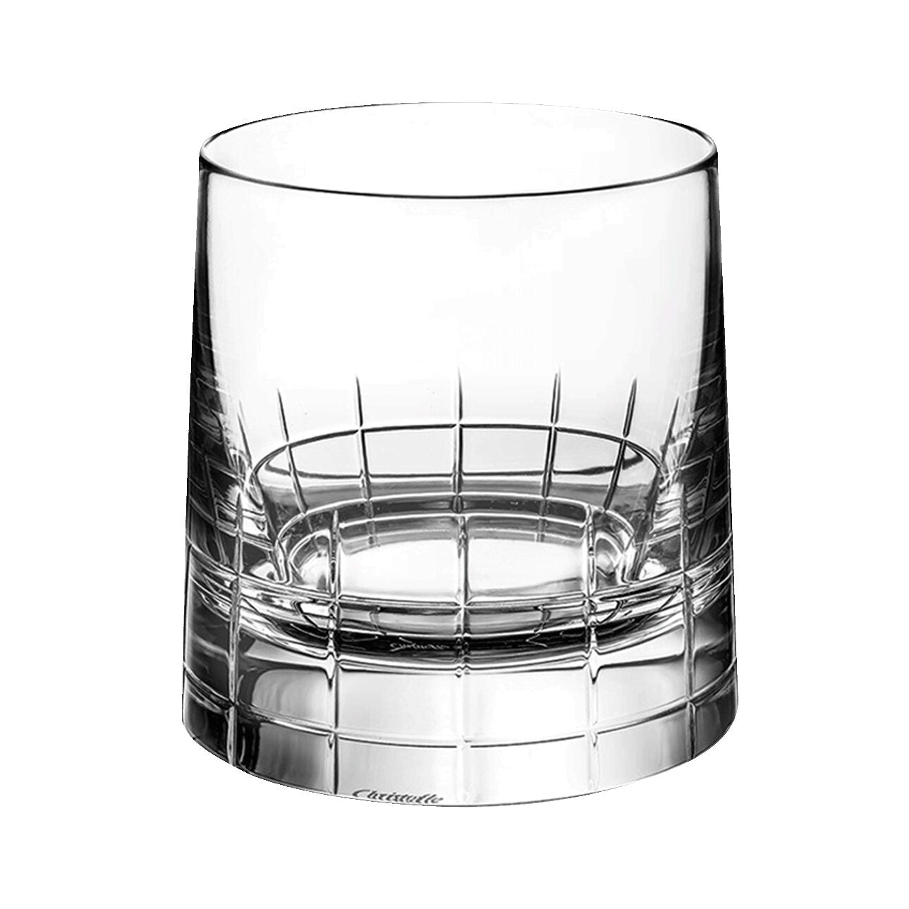 Christofle Graphik Crystal Old Fashioned Glass/Tumbler in crystal on a white background