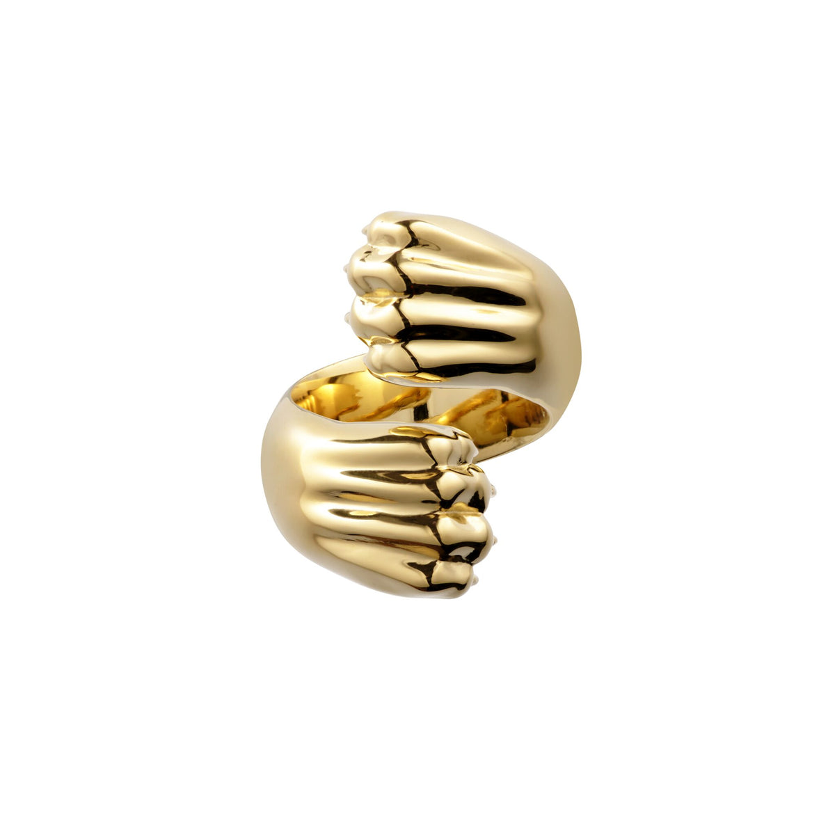 Christofle Patte de Lion 24K Gilded Sterling Silver Cross Ring, view 2