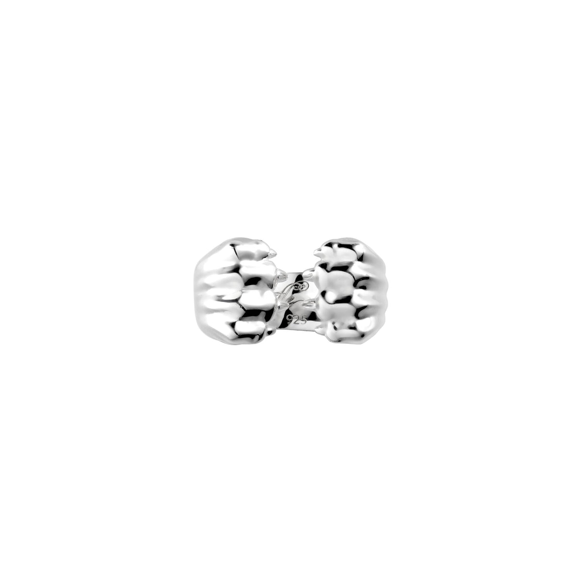 Christofle Patte de Lion Rhodium-Plated Sterling Silver Open Ring, view 2