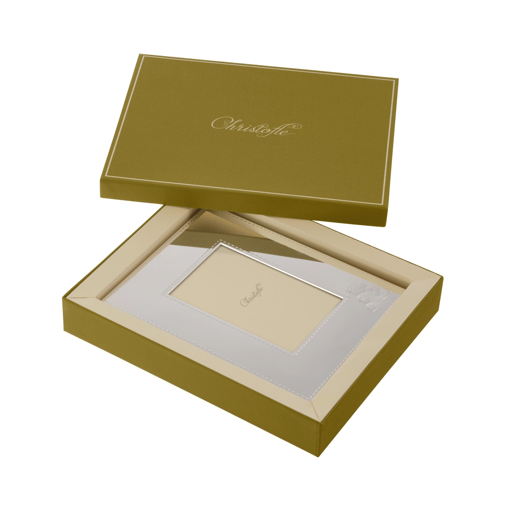 Christofle Charlie Bear Silver-Plated Picture Frame - 4 X 6 in in silver-plate on a white background
