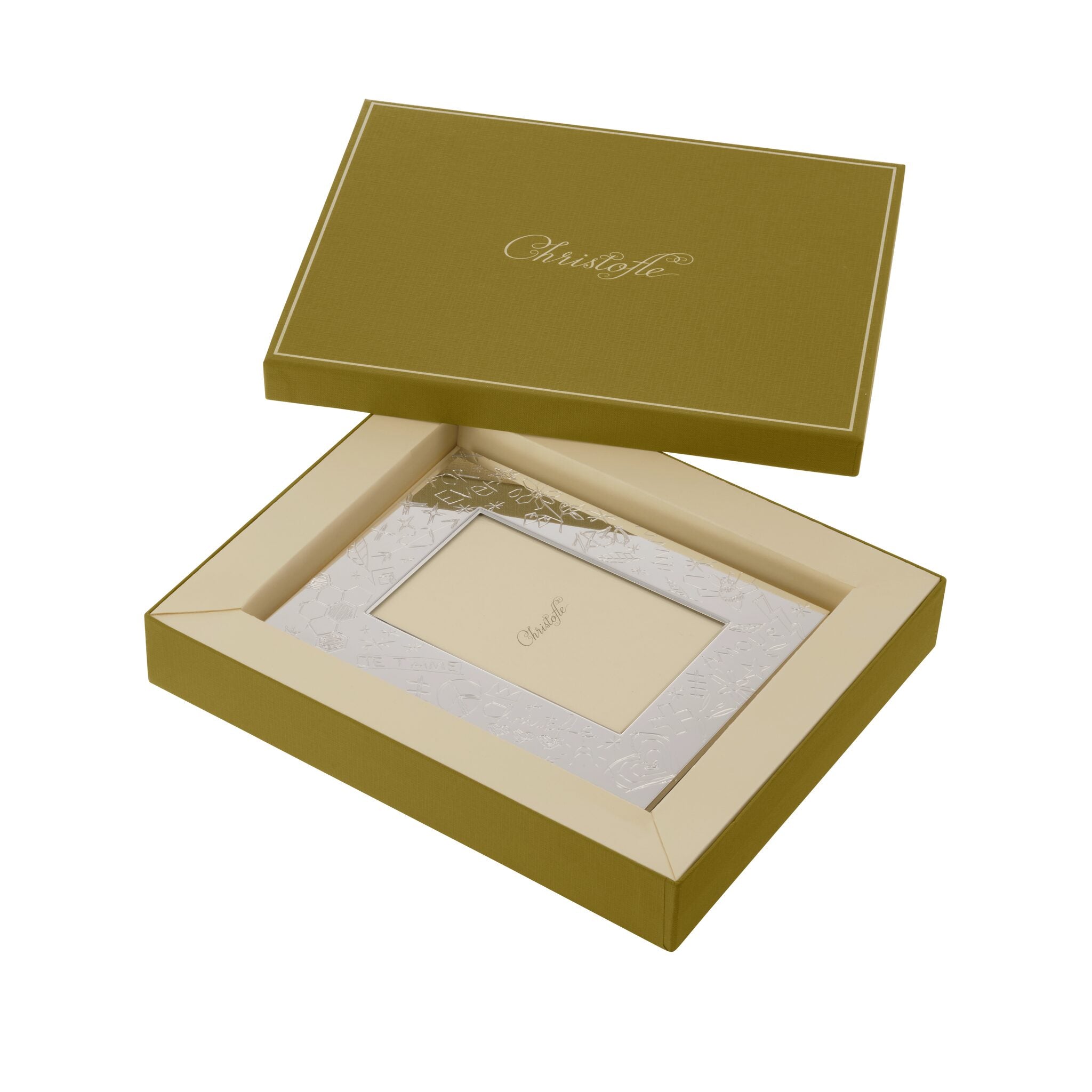 Christofle Graffiti Silver-Plated Picture Frame - 4 X 6 in in silver-plate on a white background