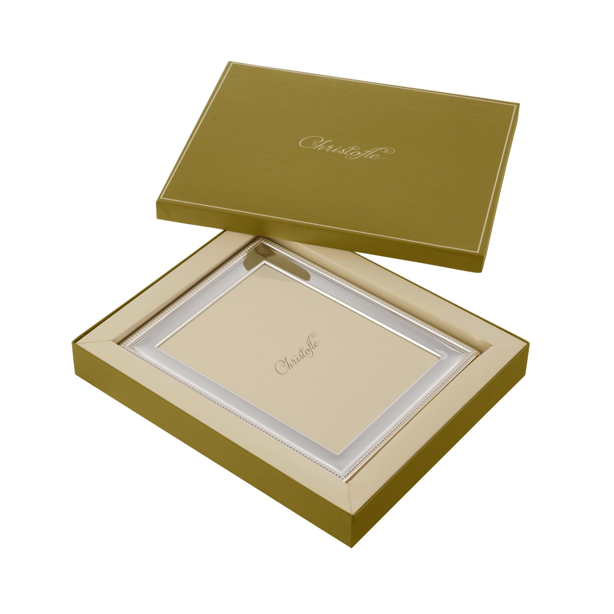 Christofle Perles Silver-Plated Picture Frame - 7 X 9 in in silver-plate on a white background