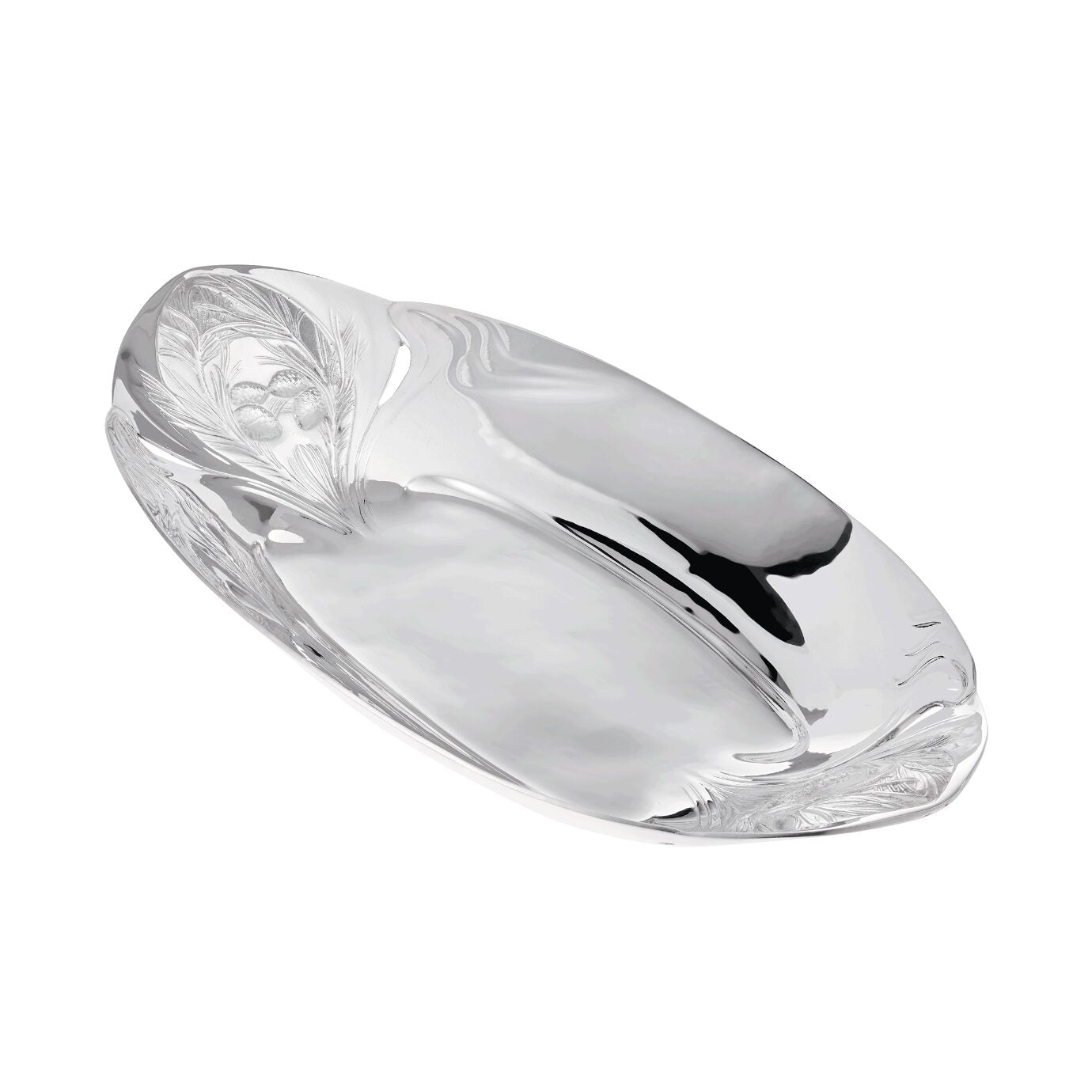 Christofle Gallia Silver-Plated Pine Cone Bread Basket in silver-plate on a white background