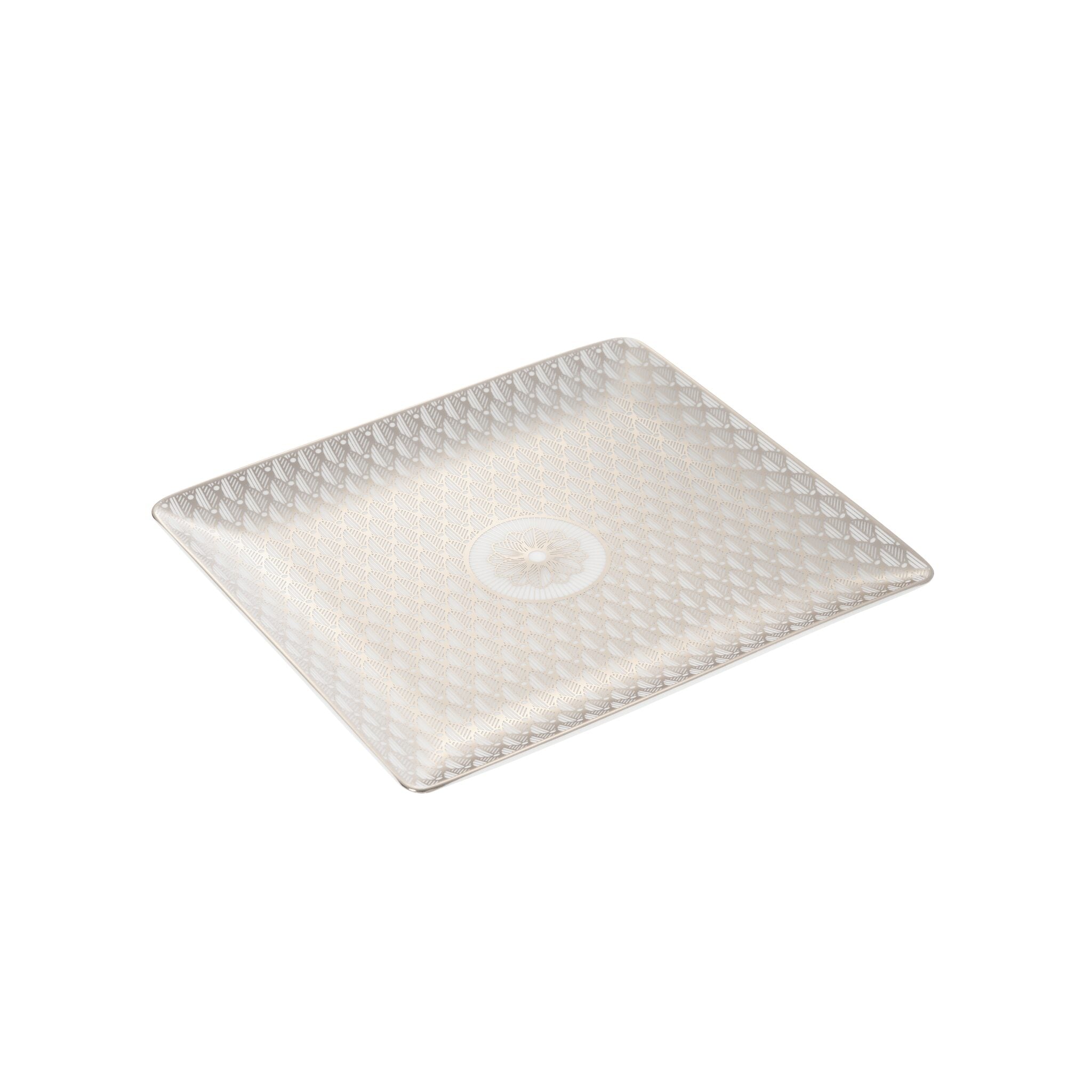Christofle Platinum Finish Rectangular Porcelain Tray - 6.7 X 6 in — additional view
