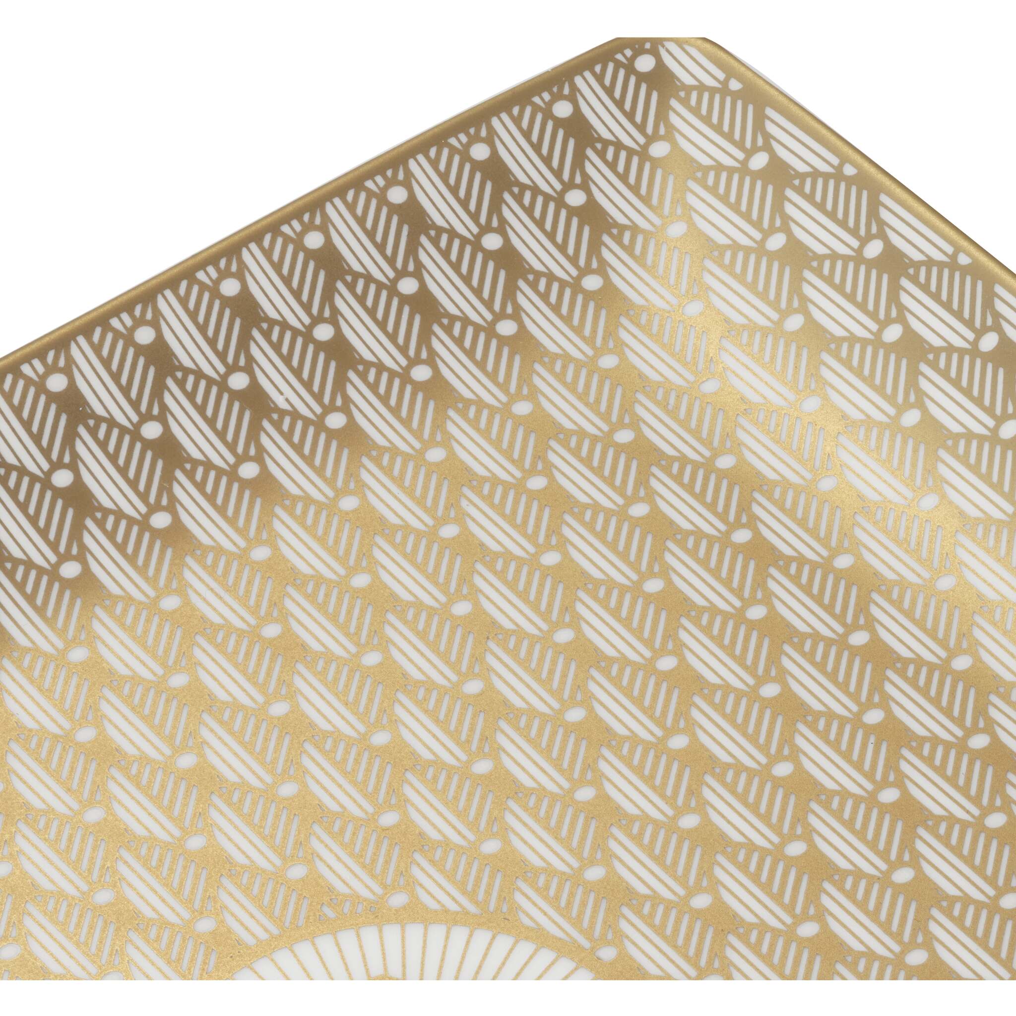 Christofle Malmaison Gold Finish Porcelain Rectangular Tray - 6.7 X 6 in — additional view