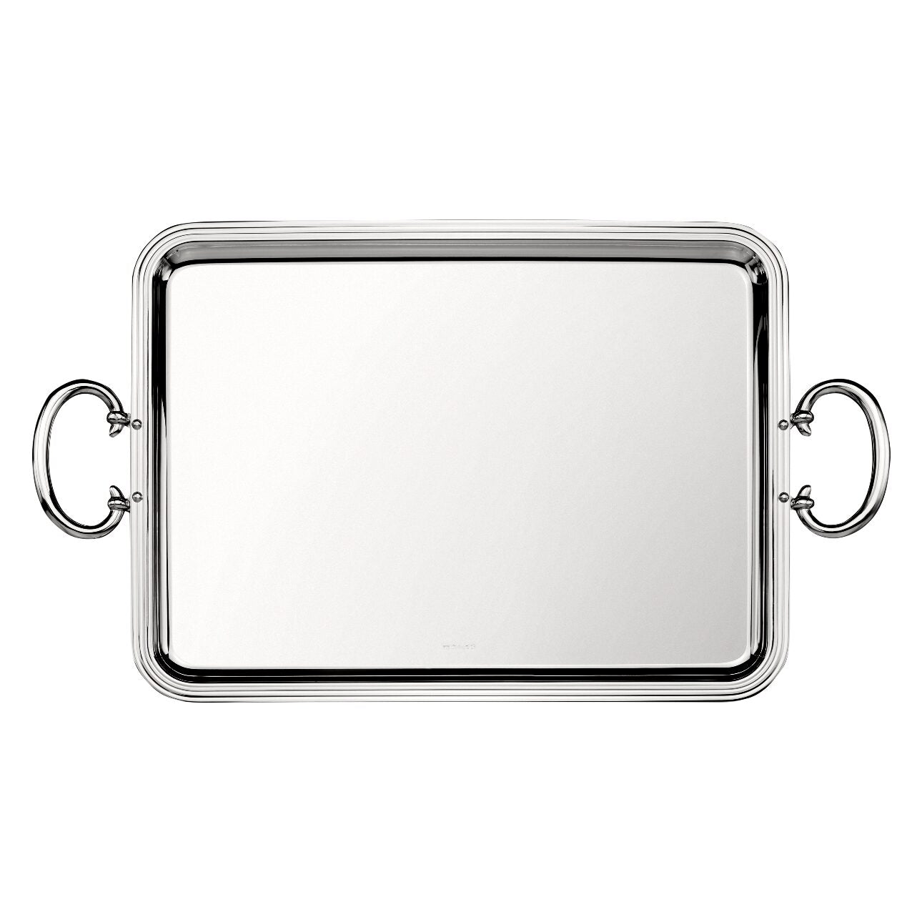 Christofle Albi Silver-Plated Rectangular Serving Tray with Handles - 17 in X 12 in in silver-plate on a white background
