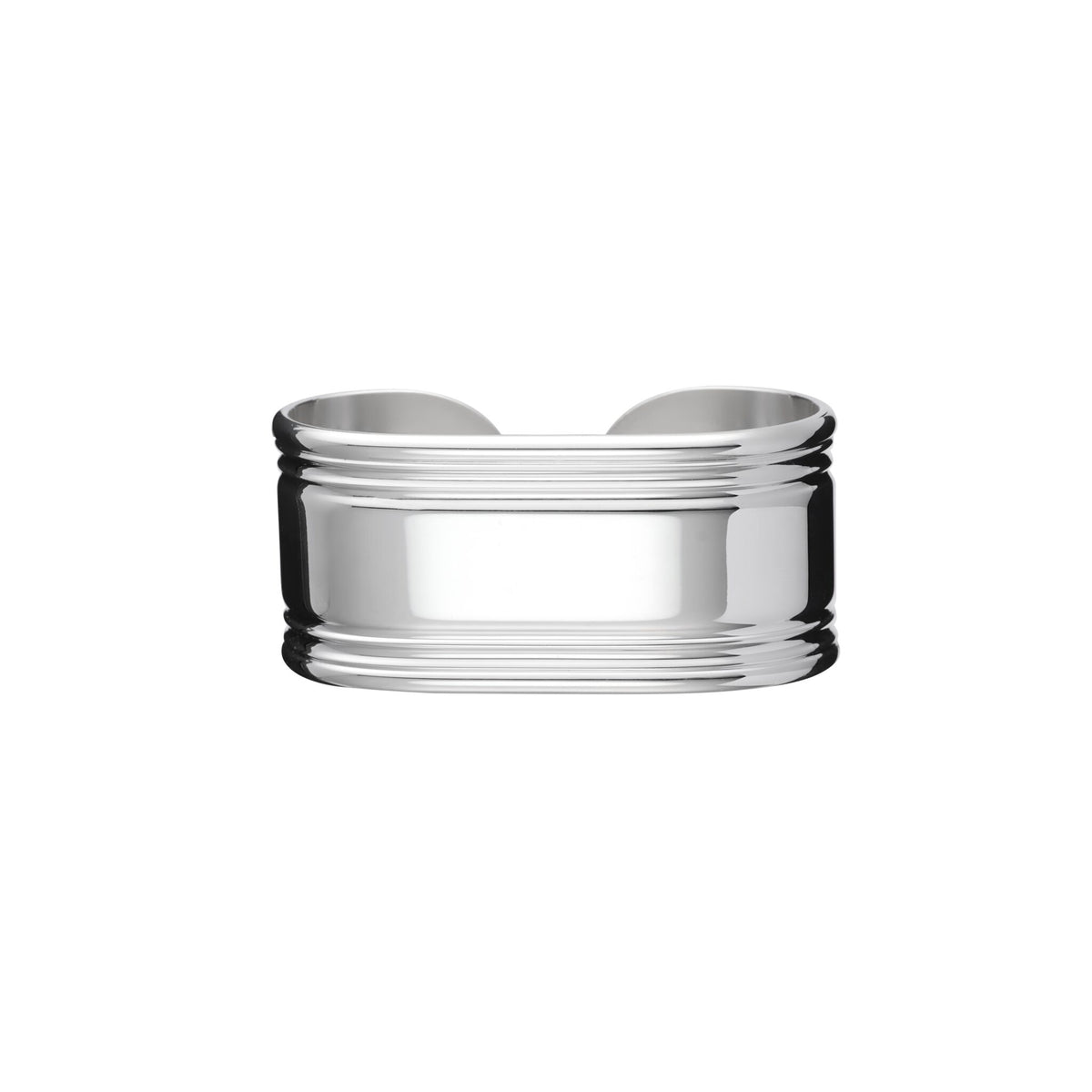 Christofle Rosine Silver-Plated Open Napkin Ring on a white background