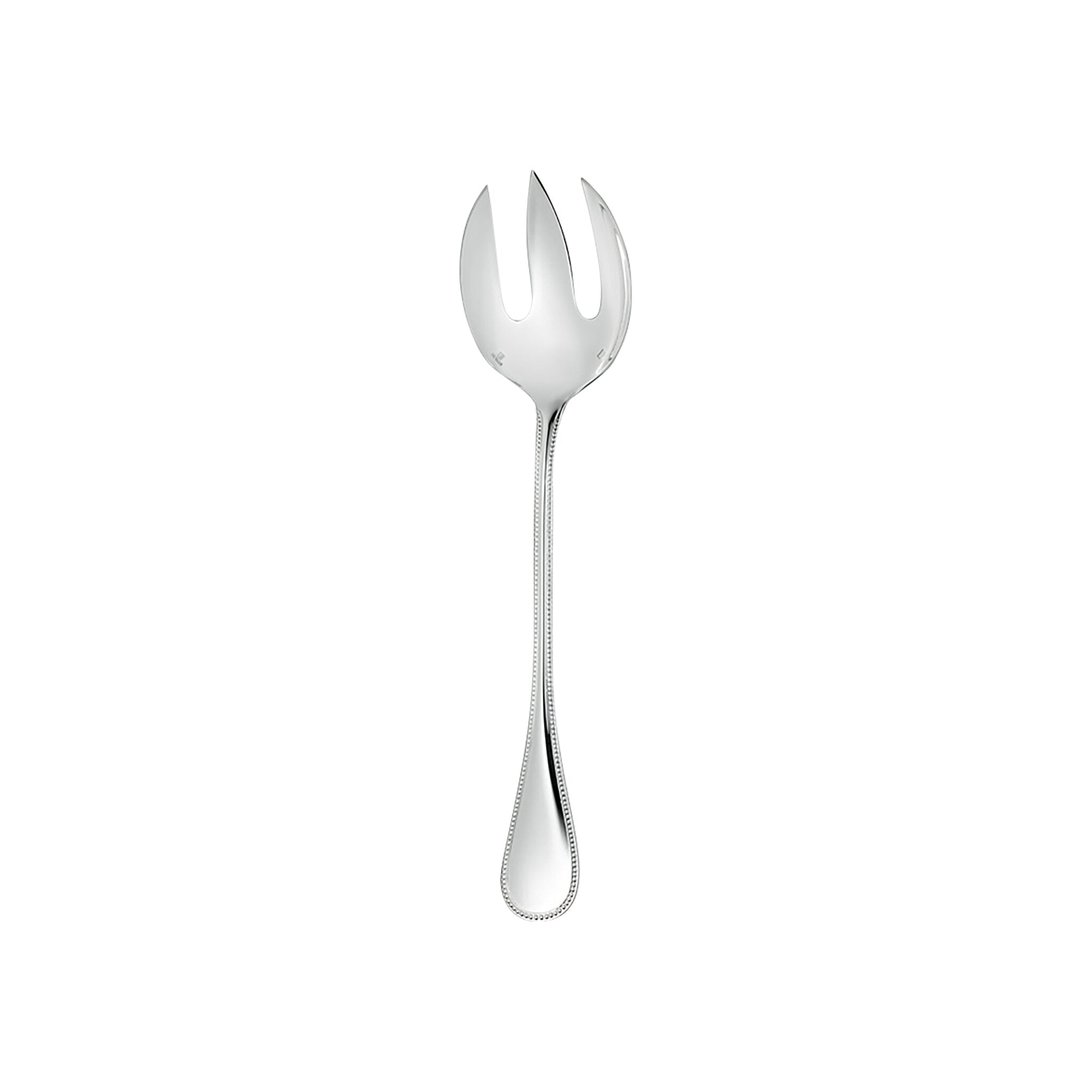 Christofle Perles Sterling Silver Salad Fork in sterling silver on a white background