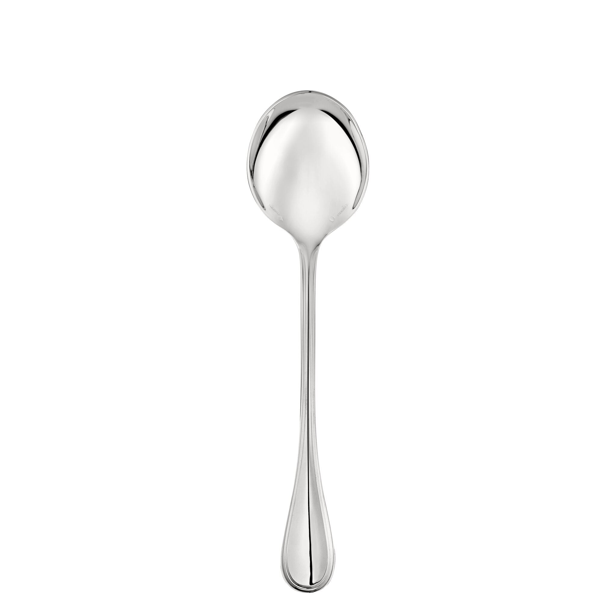 Christofle Albi Sterling Silver Salad Serving Spoon in sterling silver on a white background