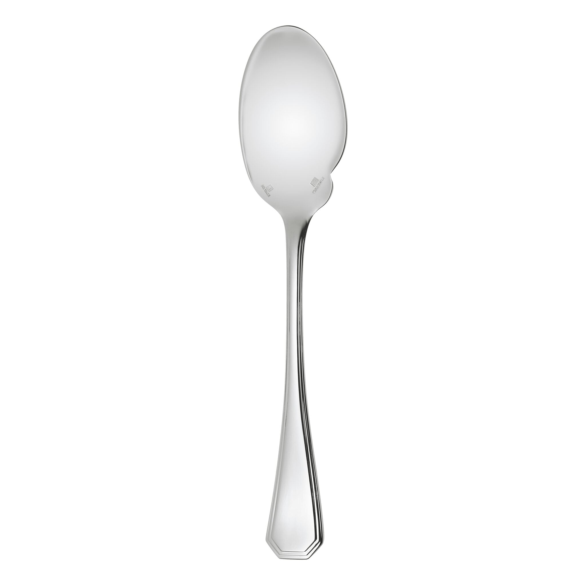 Christofle America Silver-Plated Sauce Spoon in silver-plate on a white background