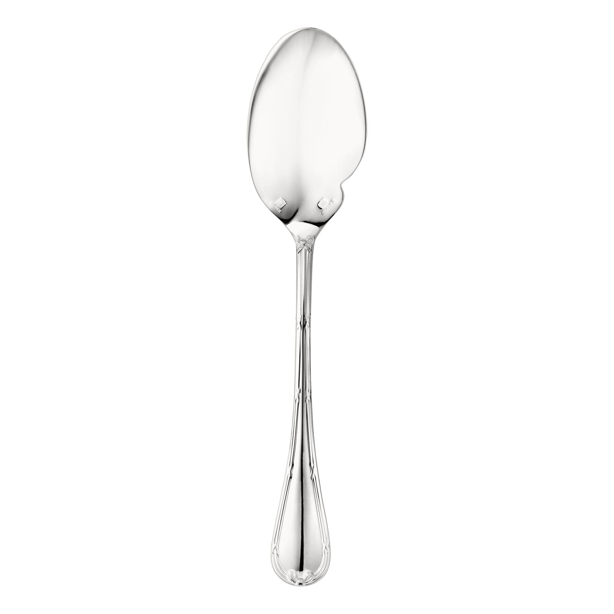 Christofle Rubans Silver-Plated Sauce Spoon in silver-plate on a white background