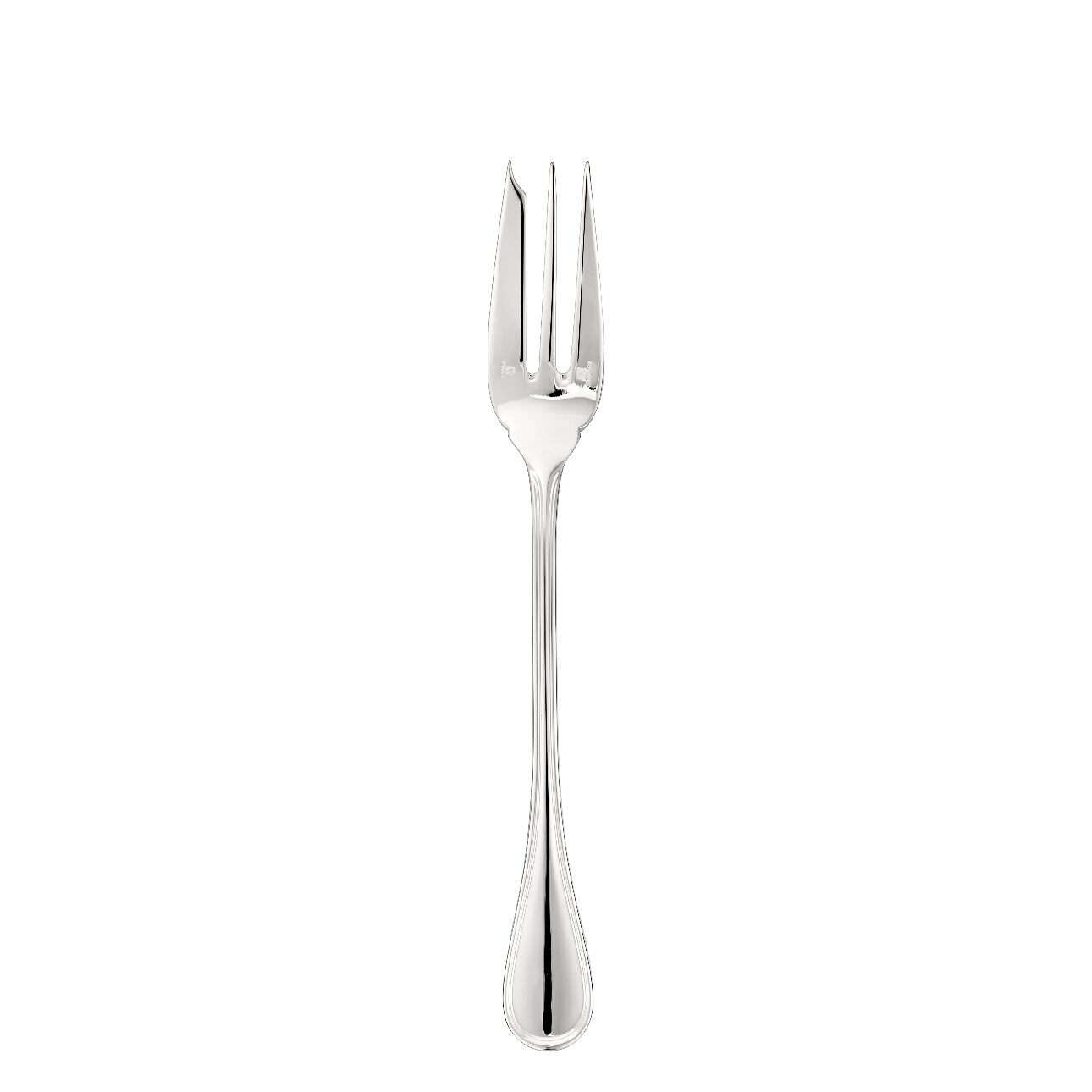 Christofle Albi Stainless Steel Serving Fork in stainless steel on a white background