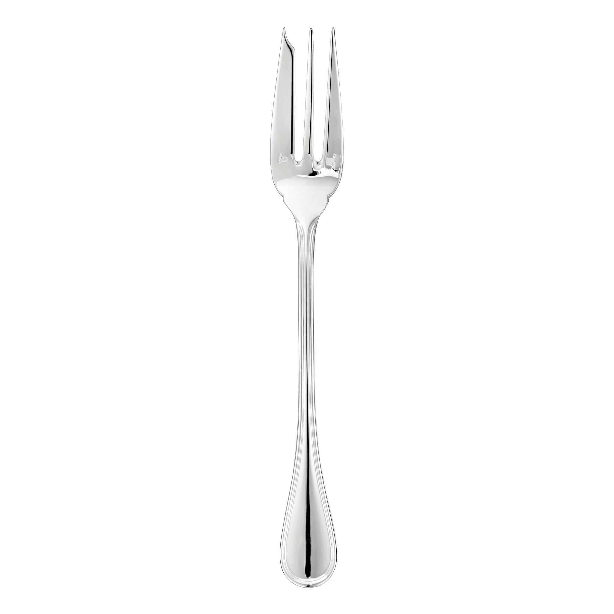 Christofle Albi Silver-Plated Serving Fork in silver-plate on a white background