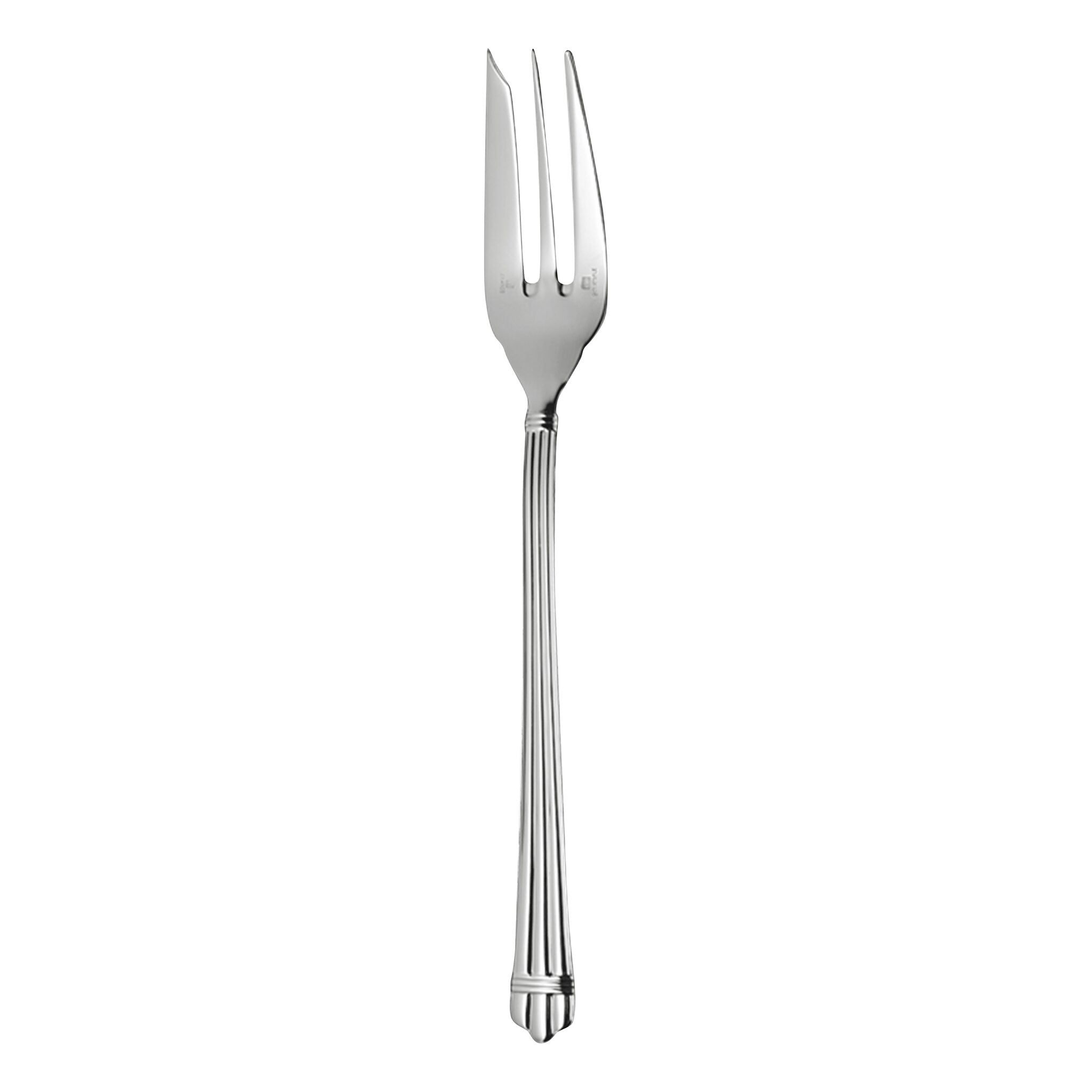 Christofle Serving Fork Aria Sterling Silver in sterling silver on a white background