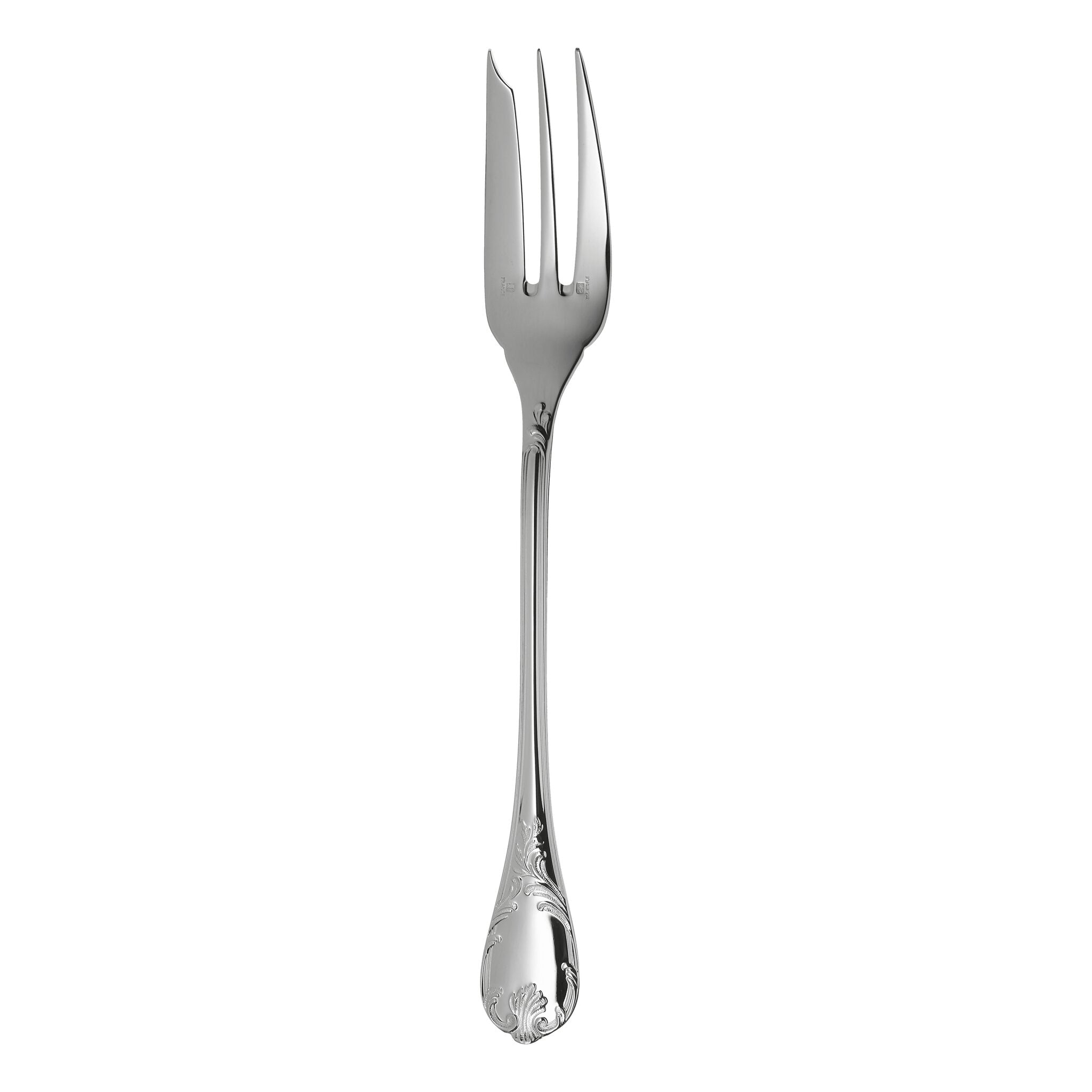 Christofle Marly Silver-Plated Serving Fork in silver-plate on a white background