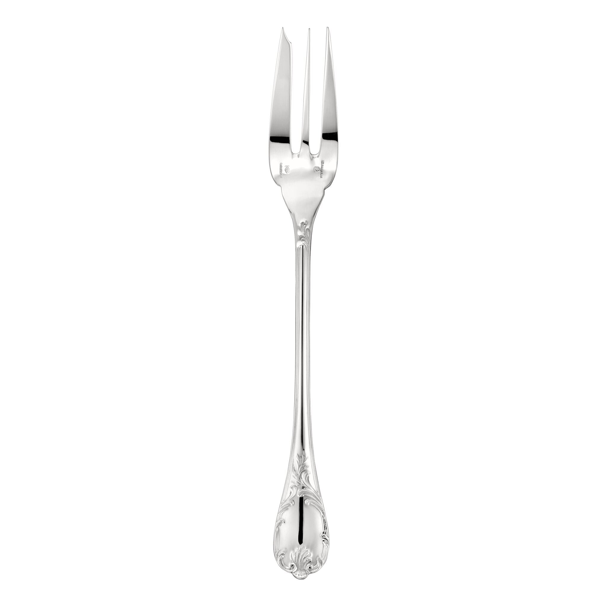 Christofle Marly Sterling Silver Serving Fork in sterling silver on a white background
