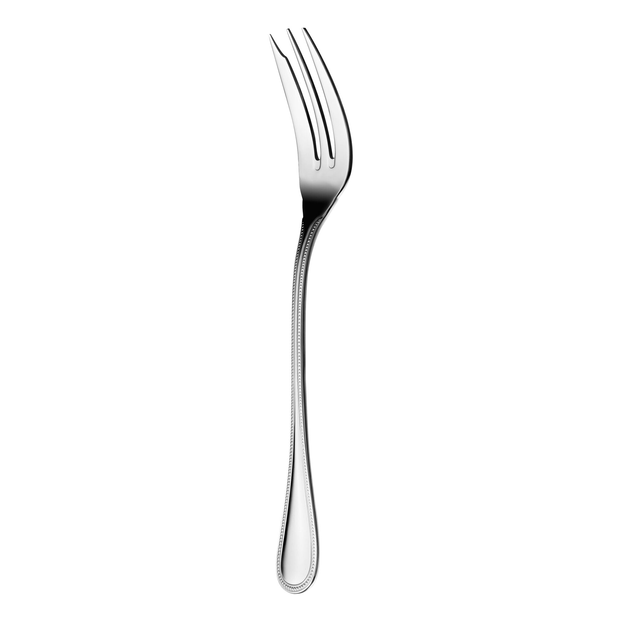Christofle Stainless Steel Serving Fork in stainless steel on a white background