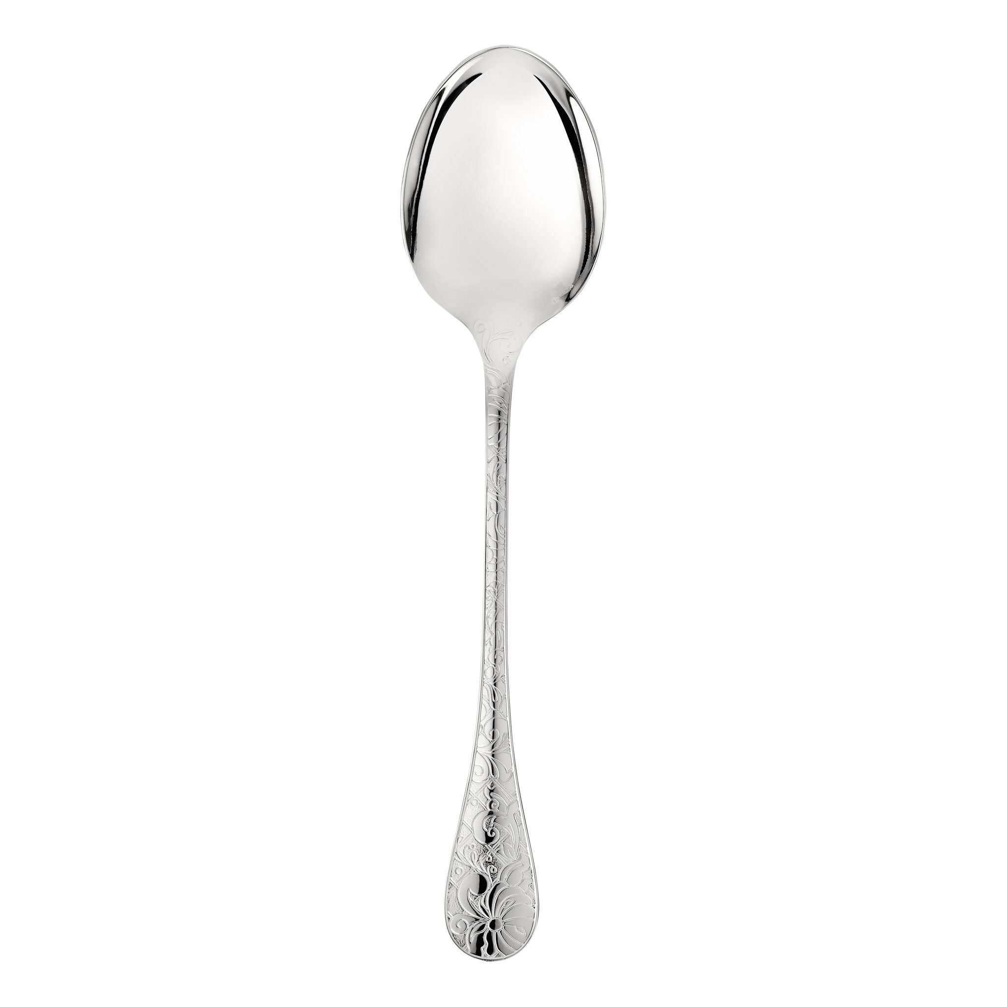 Christofle Jardin d'Eden Silver-Plated Serving Spoon in silver-plate on a white background