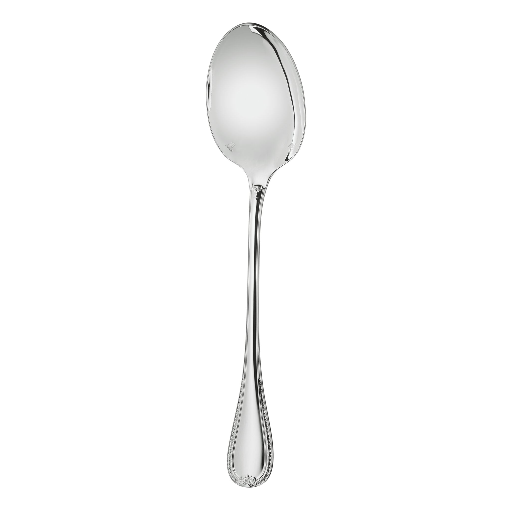 Christofle Malmaison Silver-Plated Serving Spoon in silver-plate on a white background