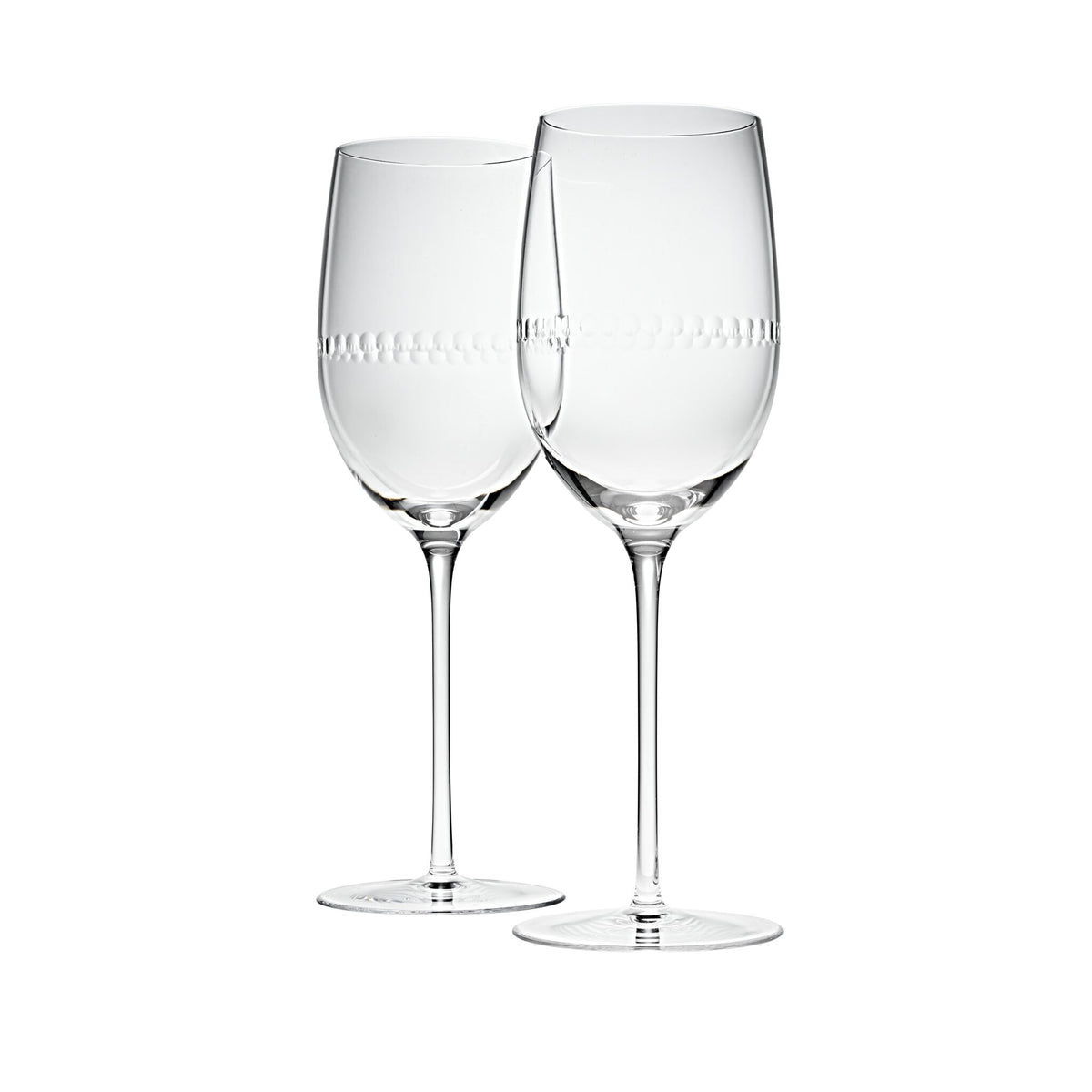 Christofle Perles Crystal Stemmed Water Glass Set of 2, view 2