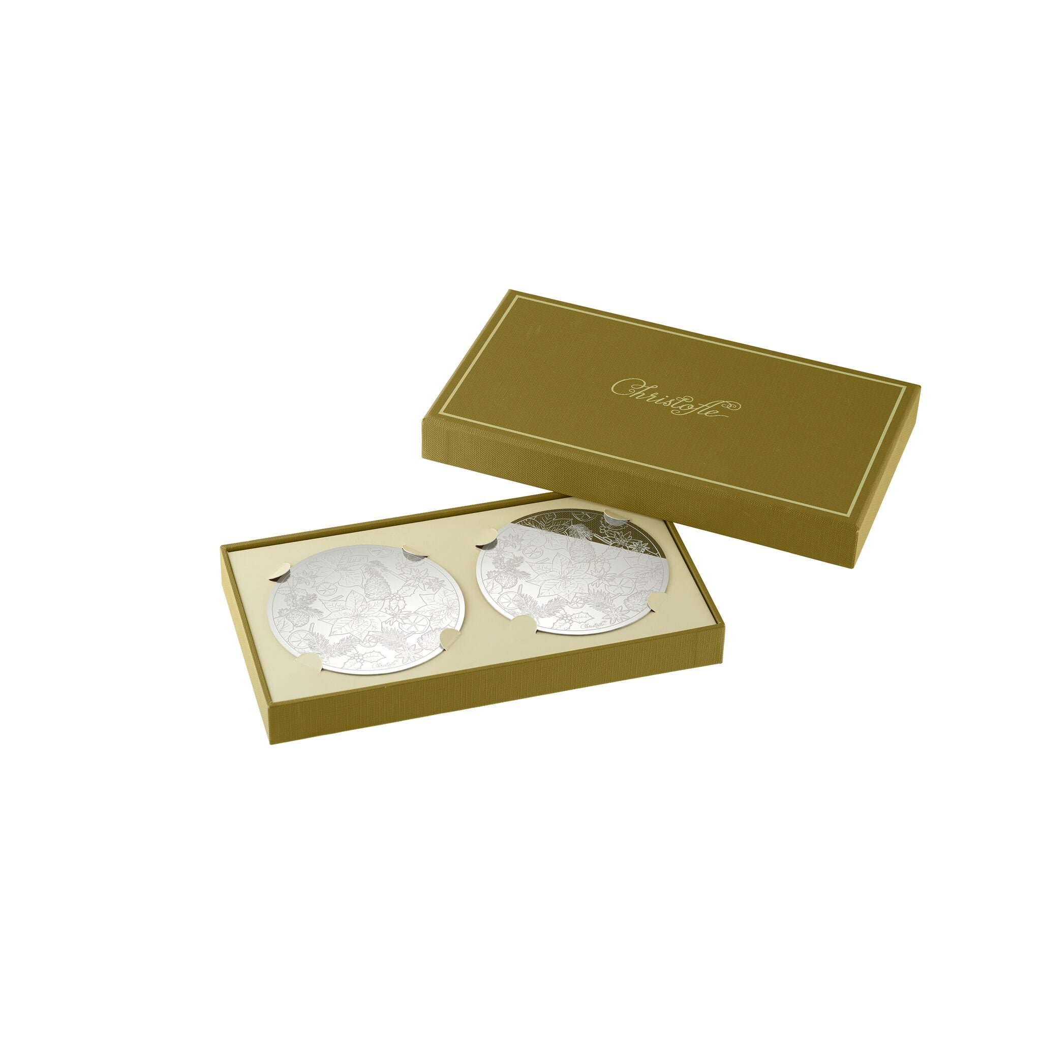 Christofle Stainless Steel Glass Coaster Set — additional view