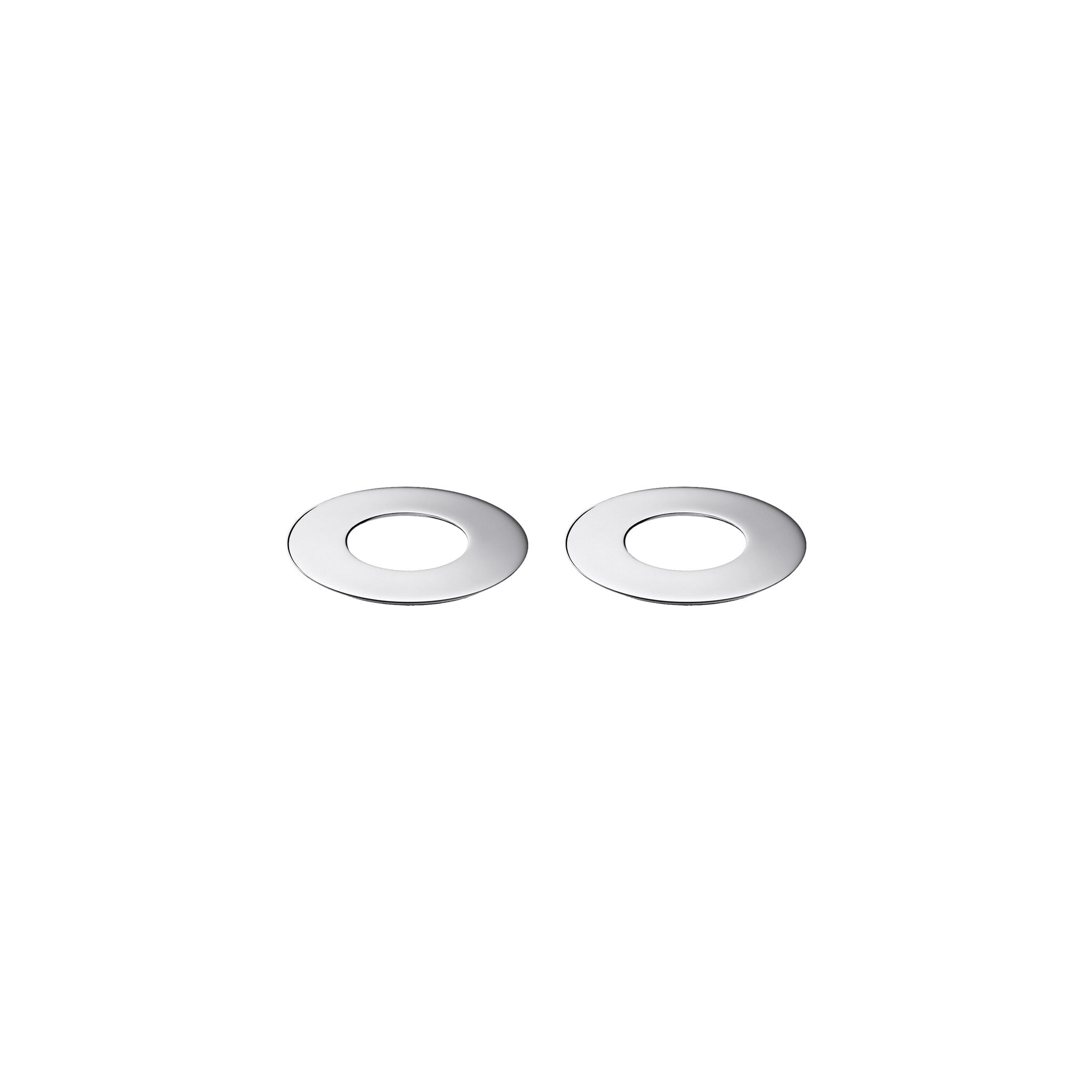 Christofle Oh de Christofle Two Stainless Steel Coasters in stainless steel on a white background