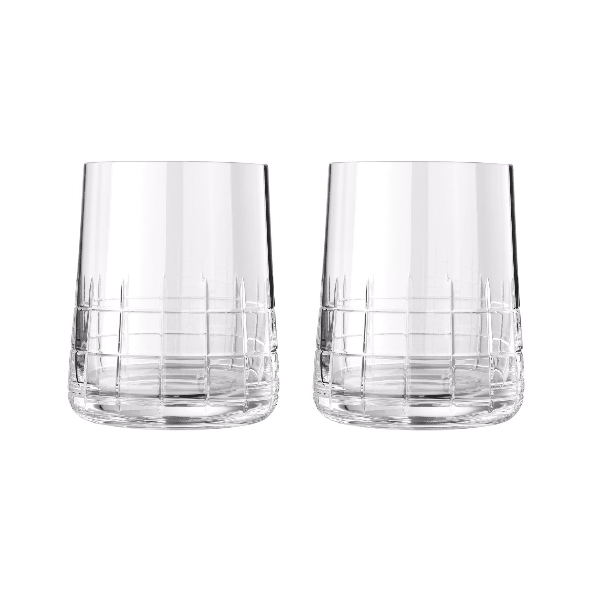 Christofle Graphik Crystal Water Goblet Set in crystal on a white background