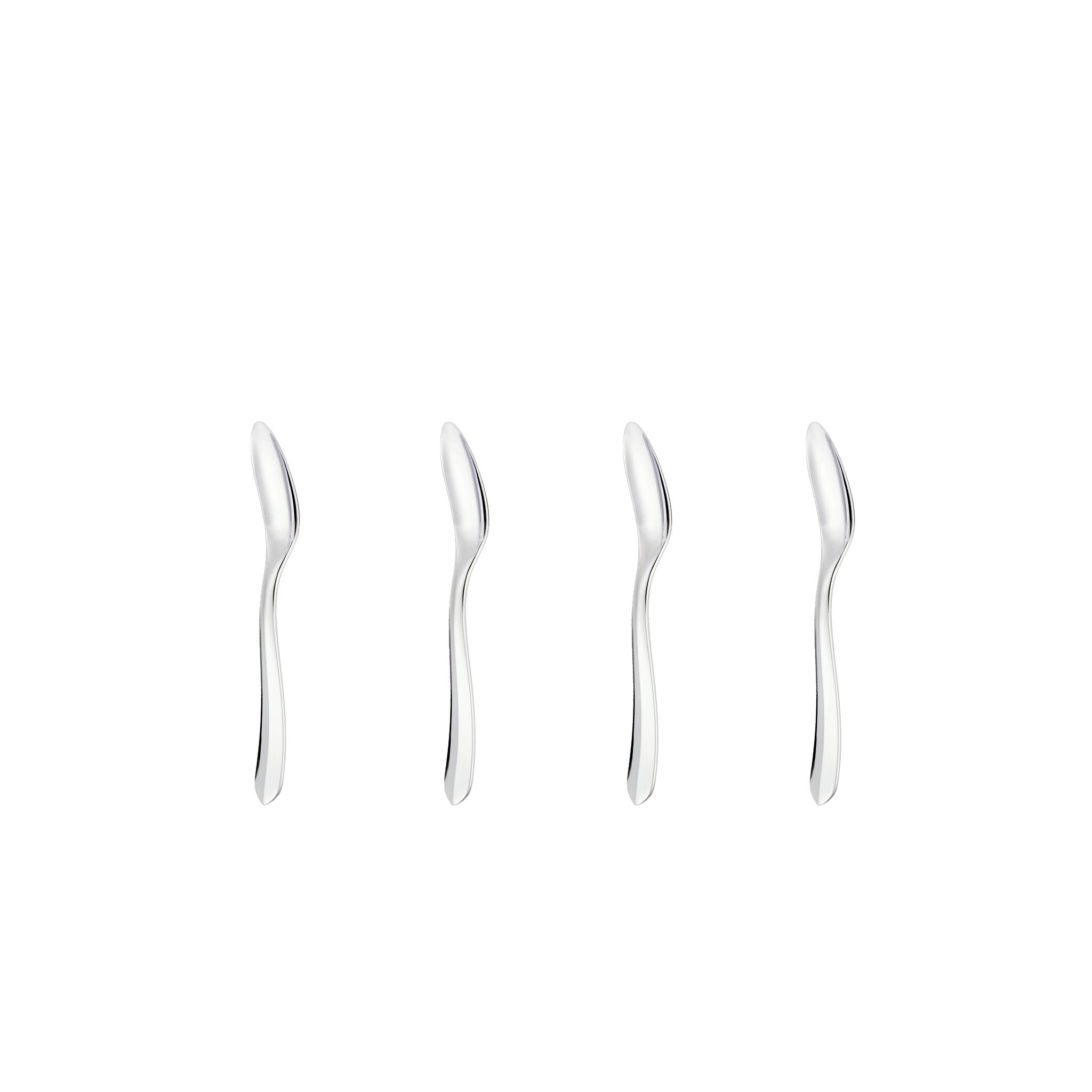 Christofle Infini Silver-Plated Espresso Spoons - Set of 4 in silver-plate on a white background