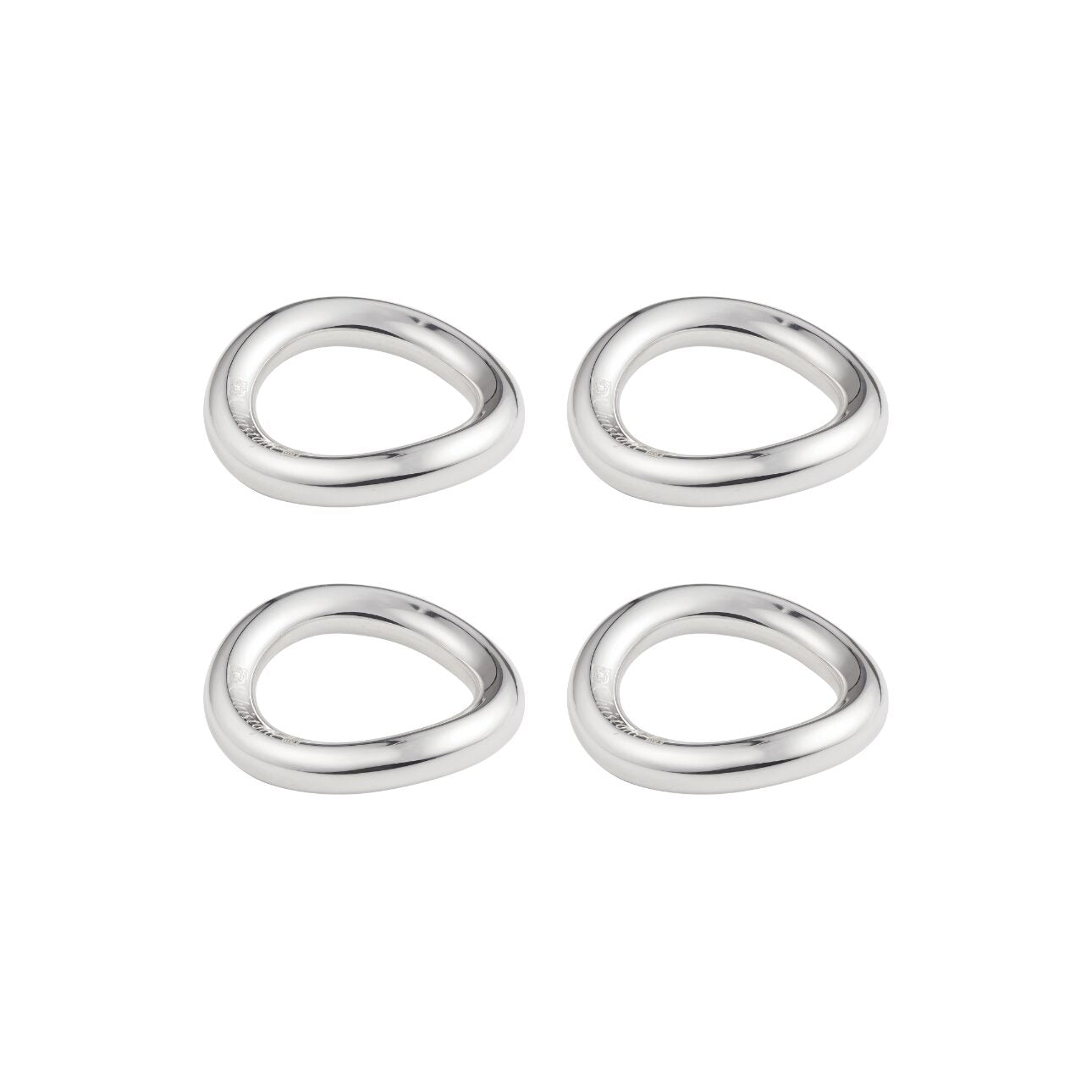 Christofle Vertigo Silver-Plated Set of 4 Knife/Chopstick Rests in silver-plate on a white background