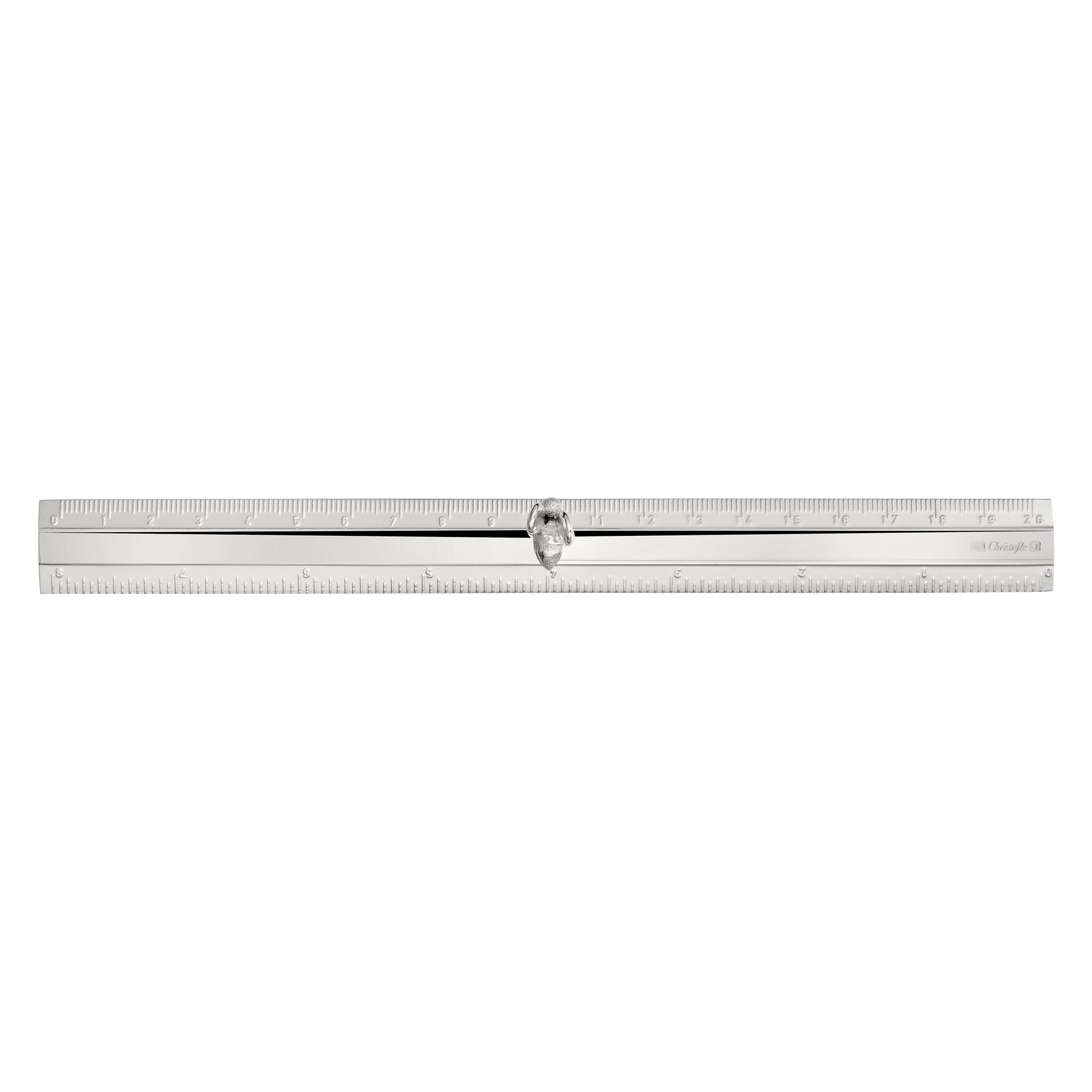 Christofle Beebee Silver-Plated Ruler in silver-plate on a white background