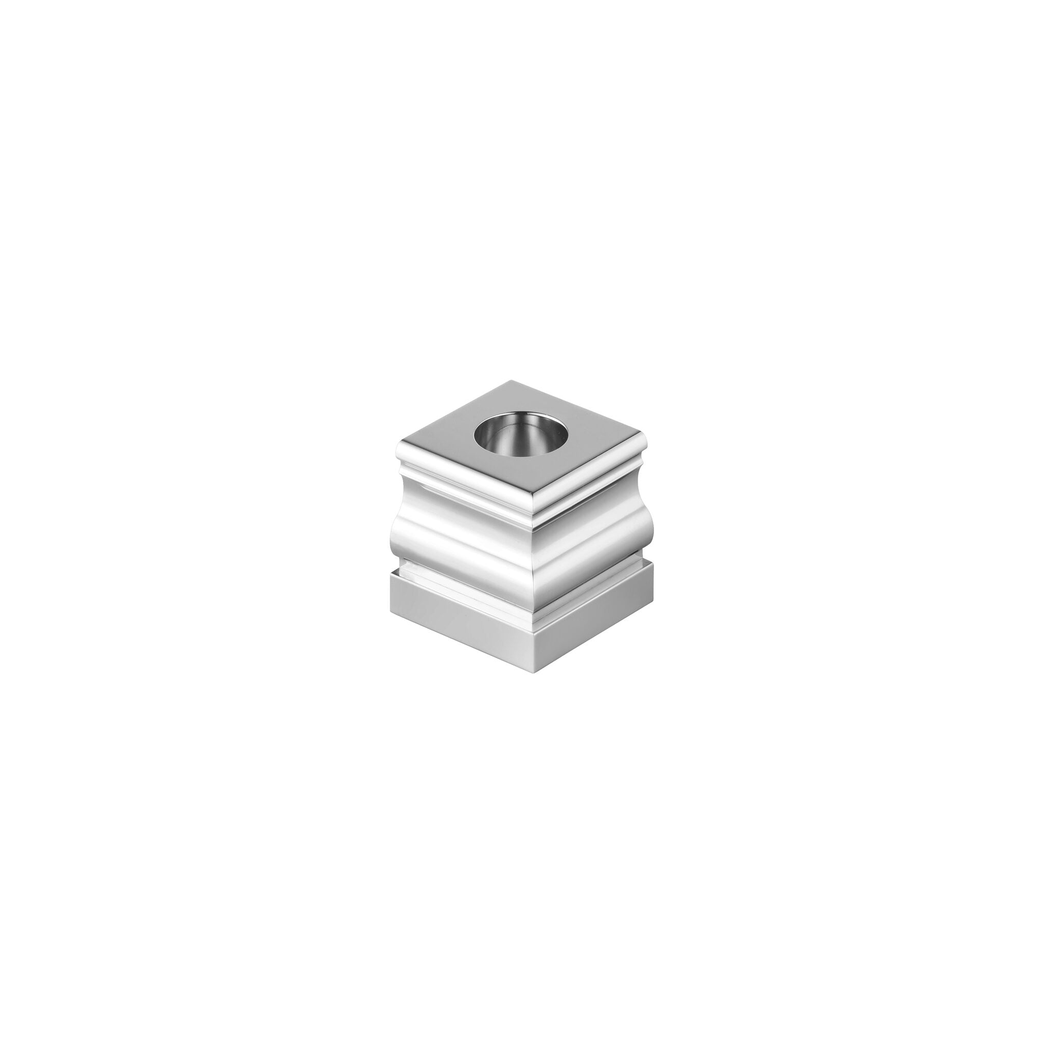 Christofle Perspectives Chrome Aluminium Small Candle Holder in aluminum on a white background
