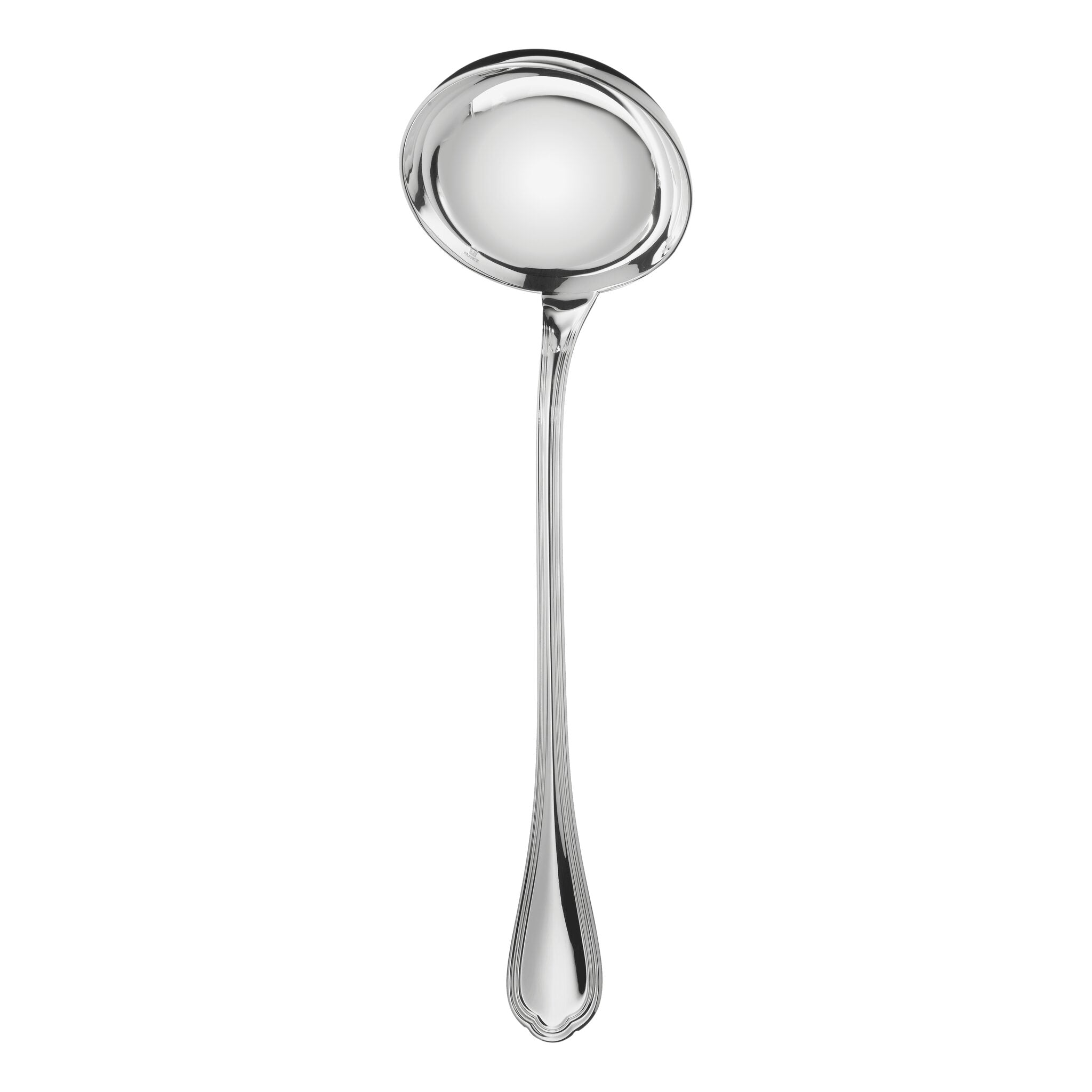 Christofle Spatours Silver-Plated Soup Ladle in silver-plate on a white background