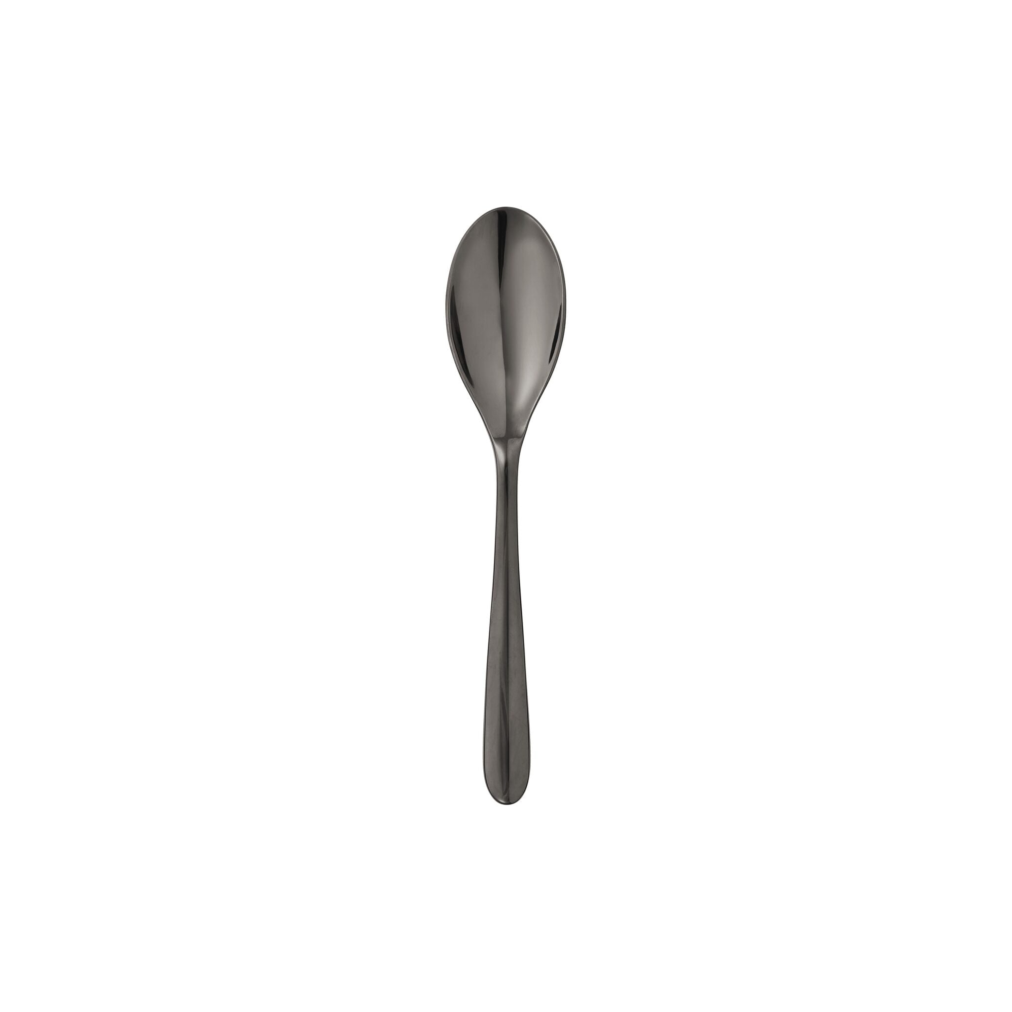 Christofle L'Ame de Christofle Black Stainless Steel Coffee Spoon in stainless steel on a white background