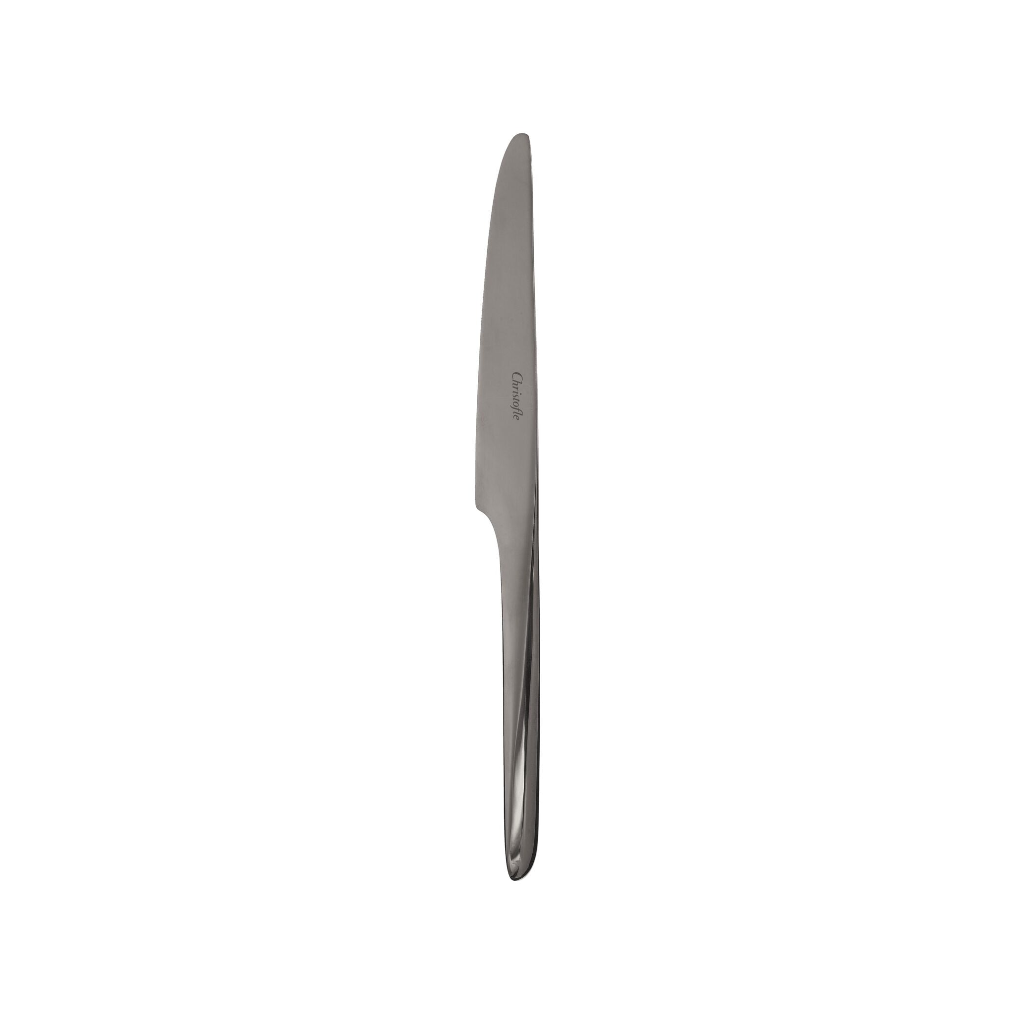 Christofle L'Ame de Christofle Black Stainless Steel Dessert Knife in stainless steel on a white background