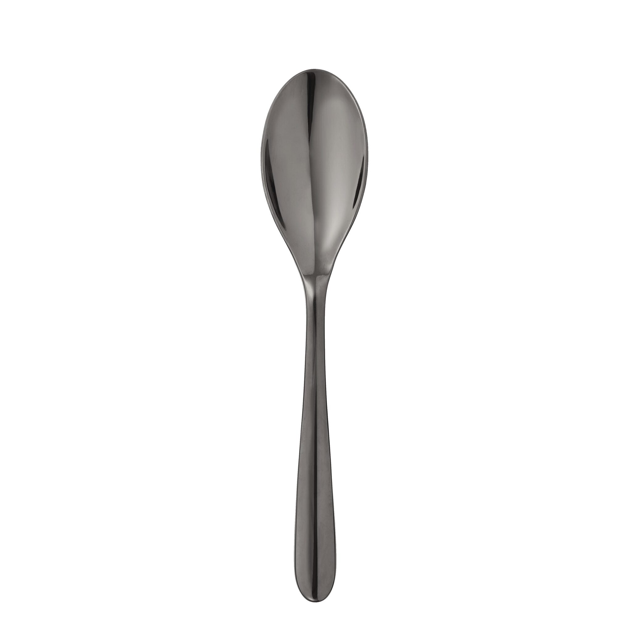 Christofle L'Ame de Christofle Black Stainless Steel Soup Spoon in stainless steel on a white background