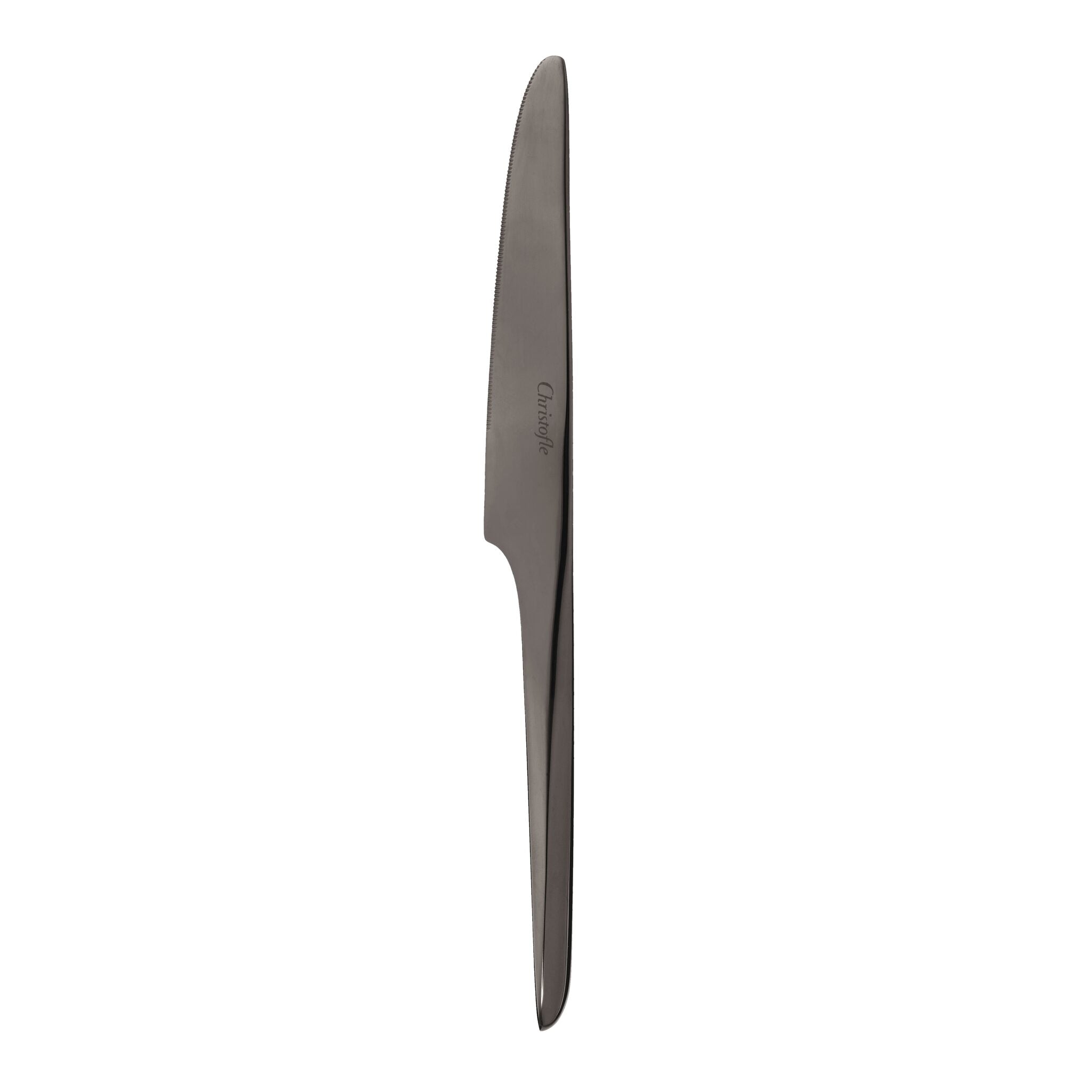 Christofle L'Ame de Christofle Black Stainless Steel Table Knife in stainless steel on a white background