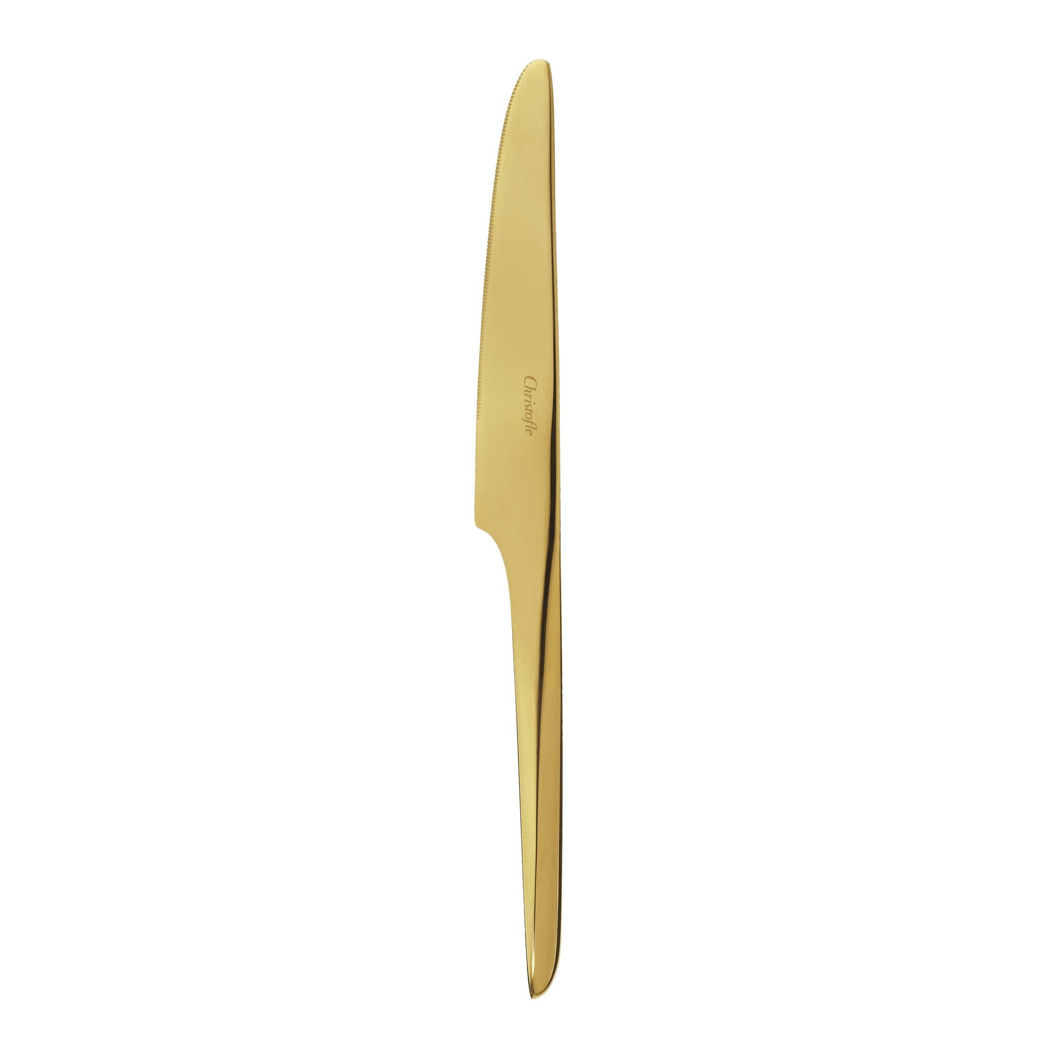 Christofle L'Ame de Christofle Stainless Steel Table Knife - Gold Colour in stainless steel on a white background
